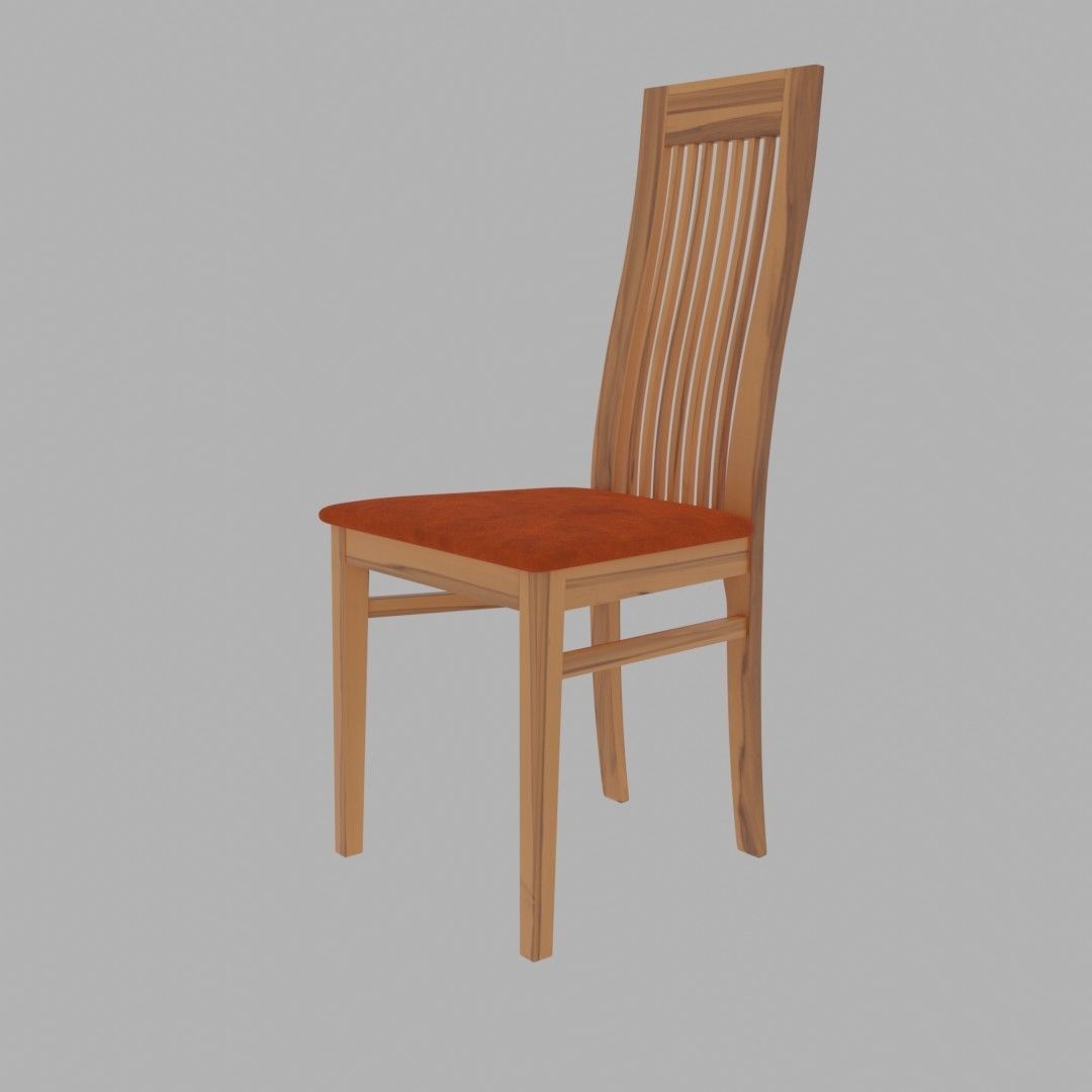 Wooden Dining Chair  Free low-poly 3D model_2