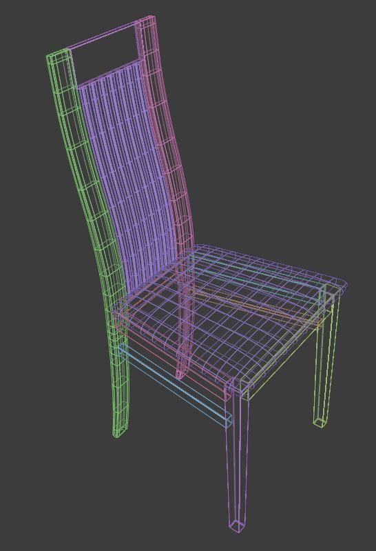 Wooden Dining Chair  Free low-poly 3D model_6