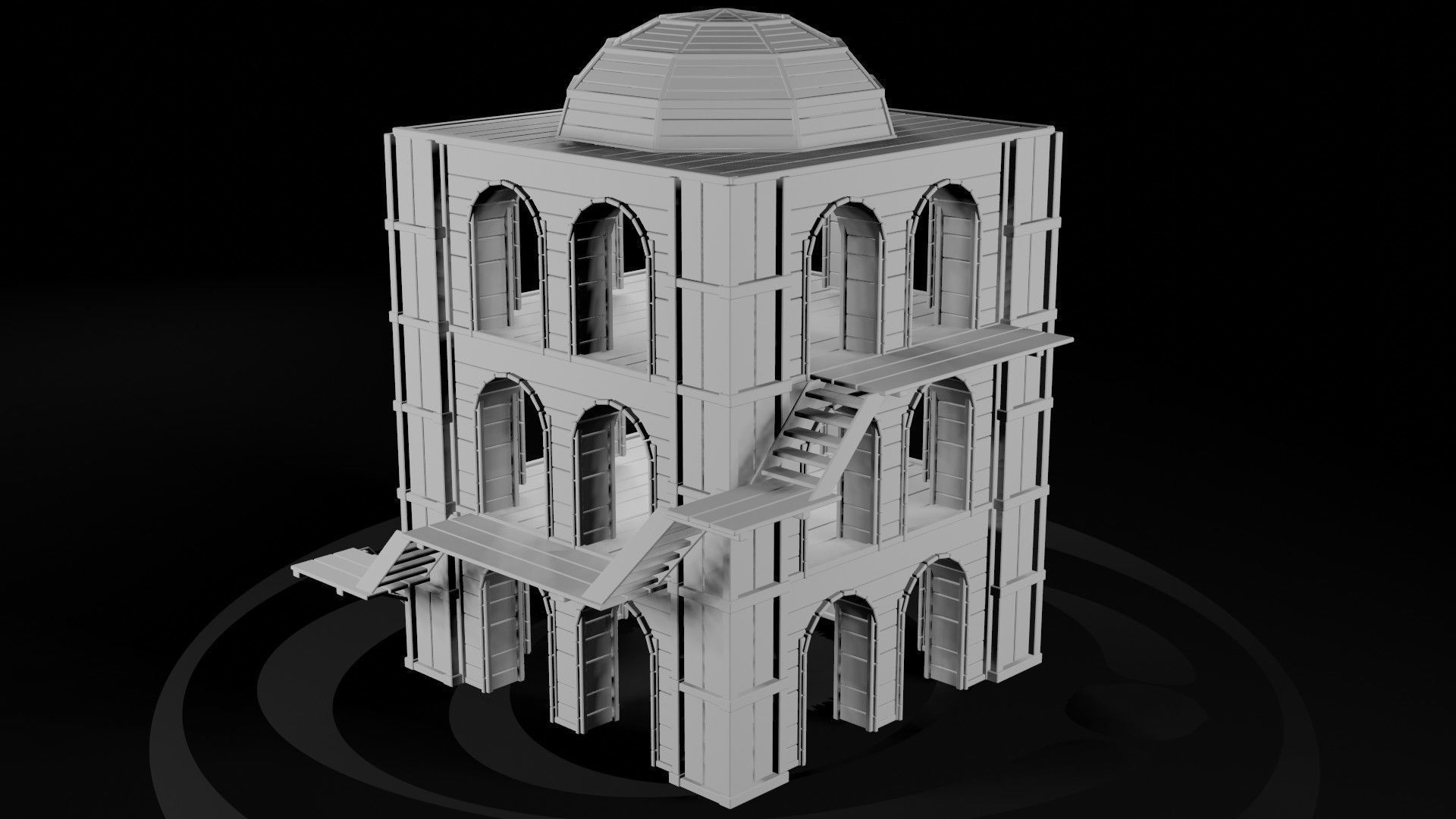 AAA Wooden Enterable Medieval Primal Watchtower 03 R Low-poly 3D model_4