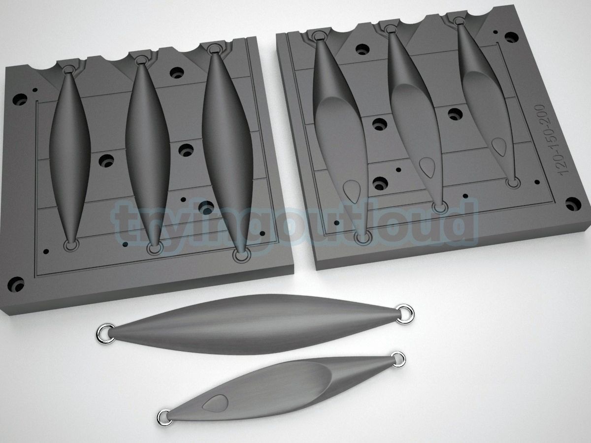 120-150-200Gr Flipping Slow Pitch Metal Jig Mold 3D print model_1