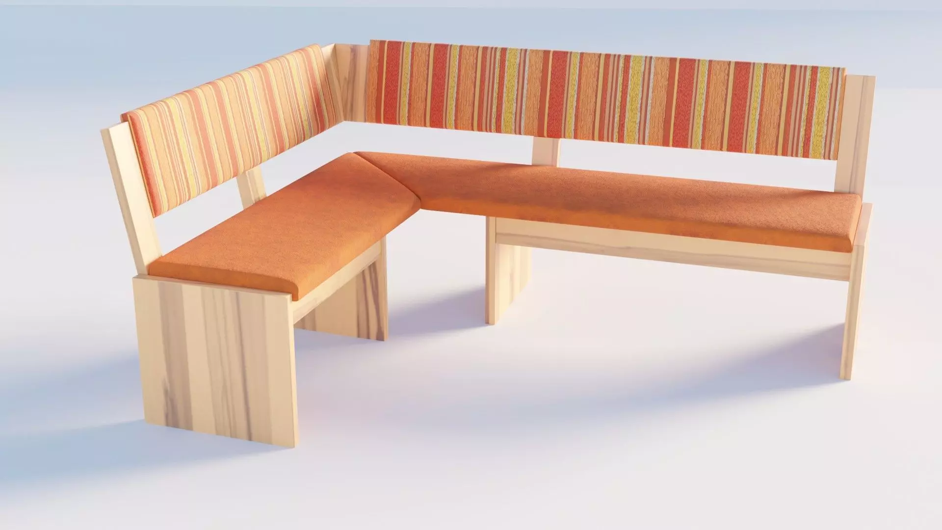 Wooden Dining bench Free low-poly 3D model_0