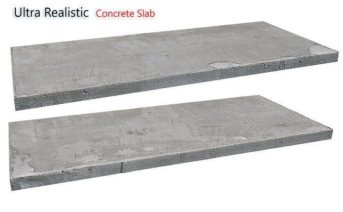 Ultra realistic Concrete slab Low-poly 3D model