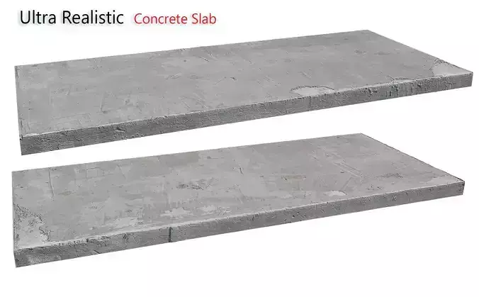 Ultra realistic Concrete slab Low-poly 3D model