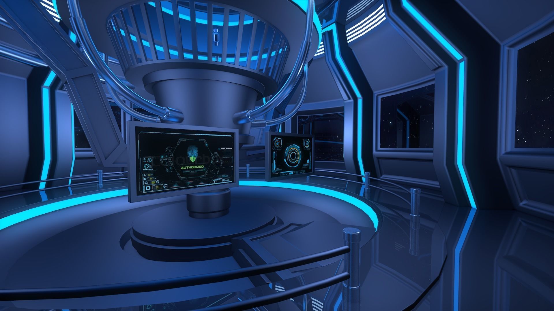 Sci Fi Room 3D model_2