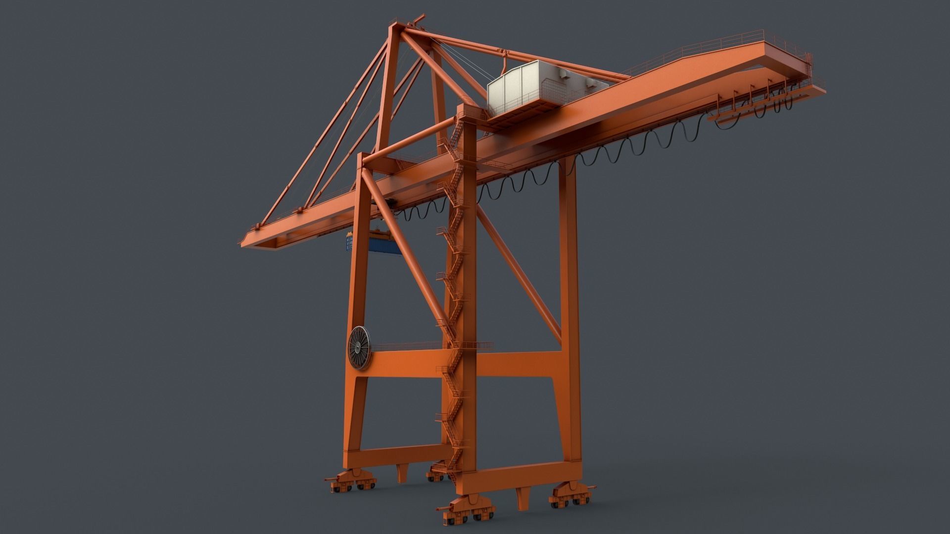 PBR Quayside Container Crane V2 - Multi color Pack 3D Model Collection_90