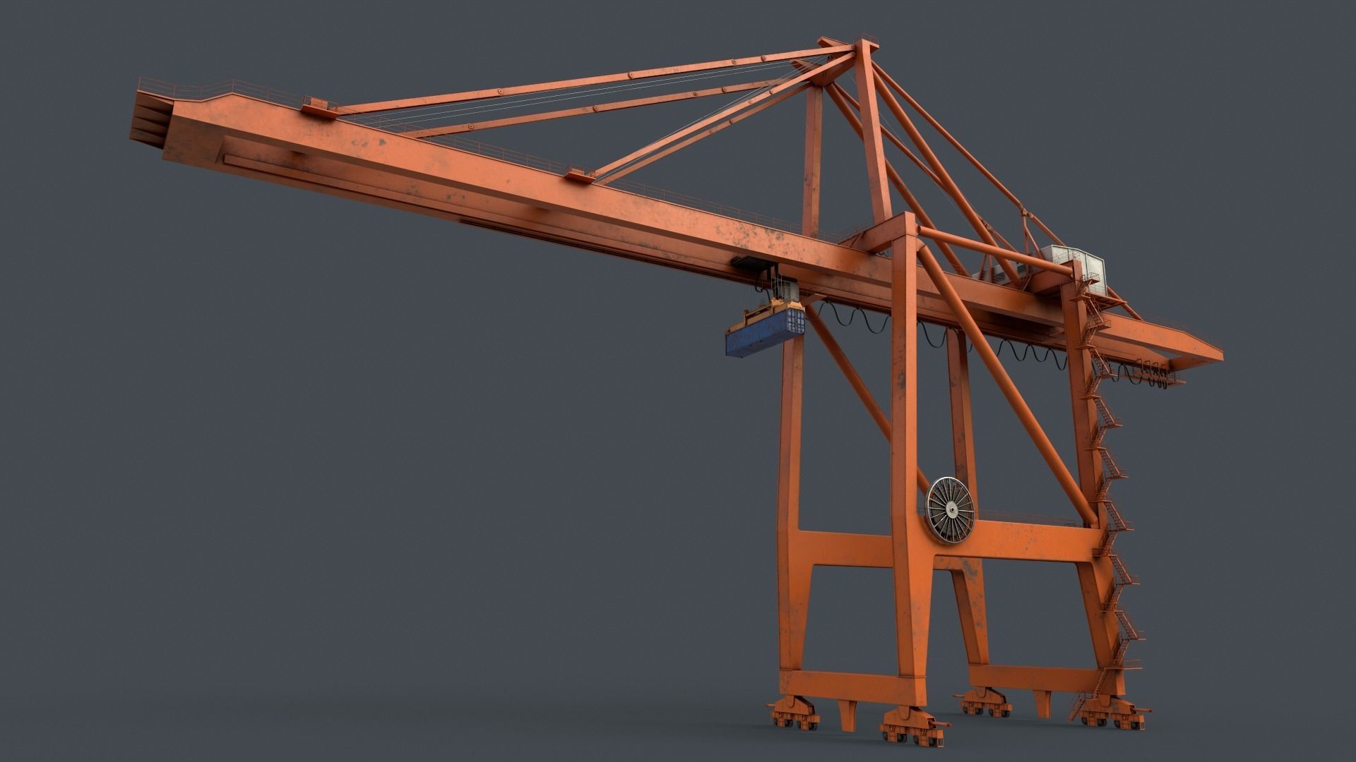 PBR Quayside Container Crane V2 - Multi color Pack 3D Model Collection_68