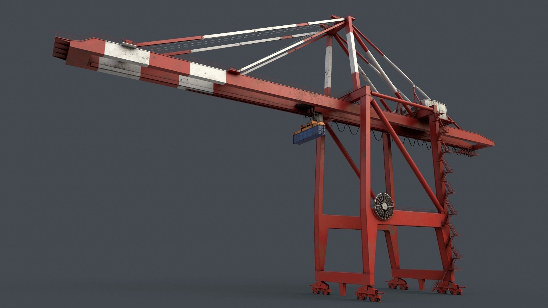 PBR Quayside Container Crane V2 - Multi color Pack 3D Model Collection_73