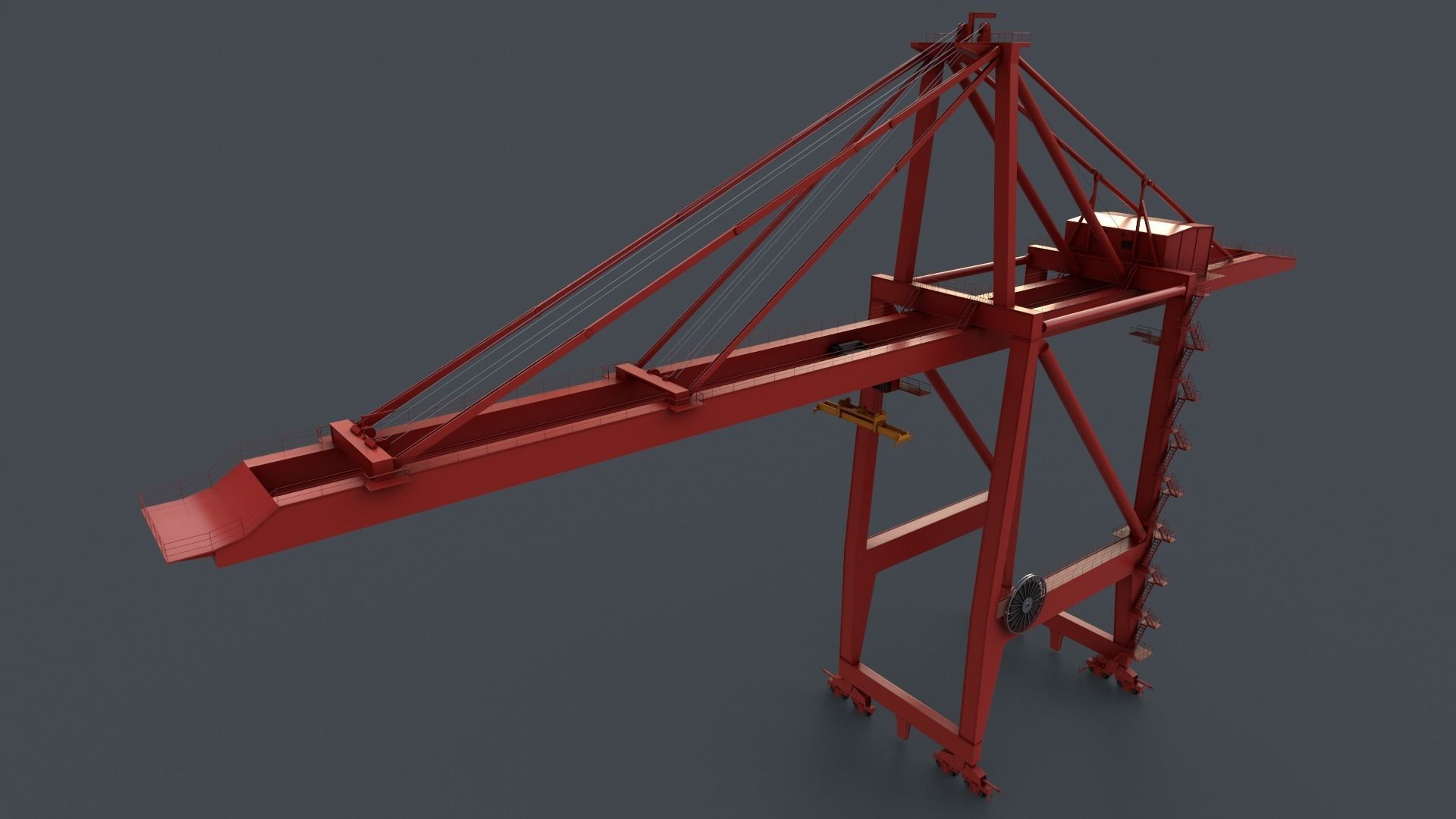 PBR Quayside Container Crane V2 - Multi color Pack 3D Model Collection_39