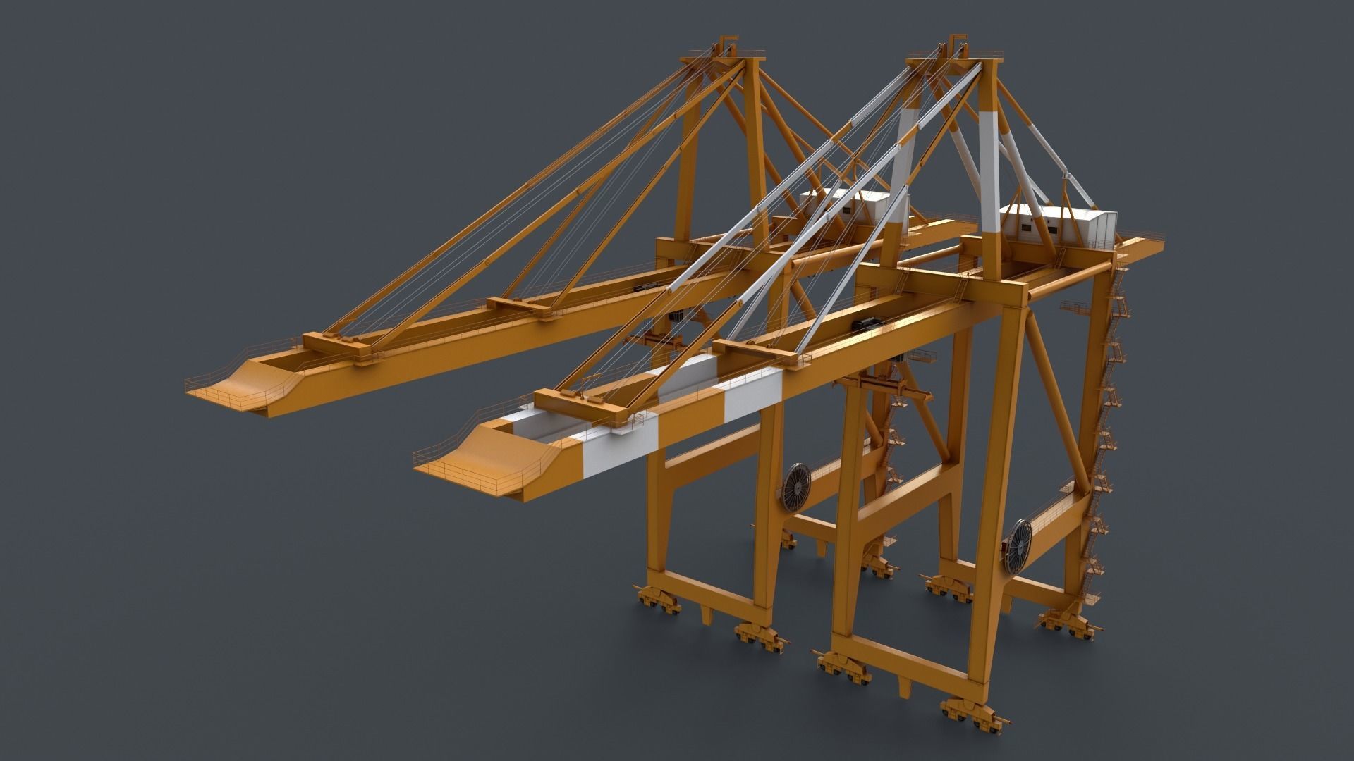 PBR Quayside Container Crane V2 - Multi color Pack 3D Model Collection_16
