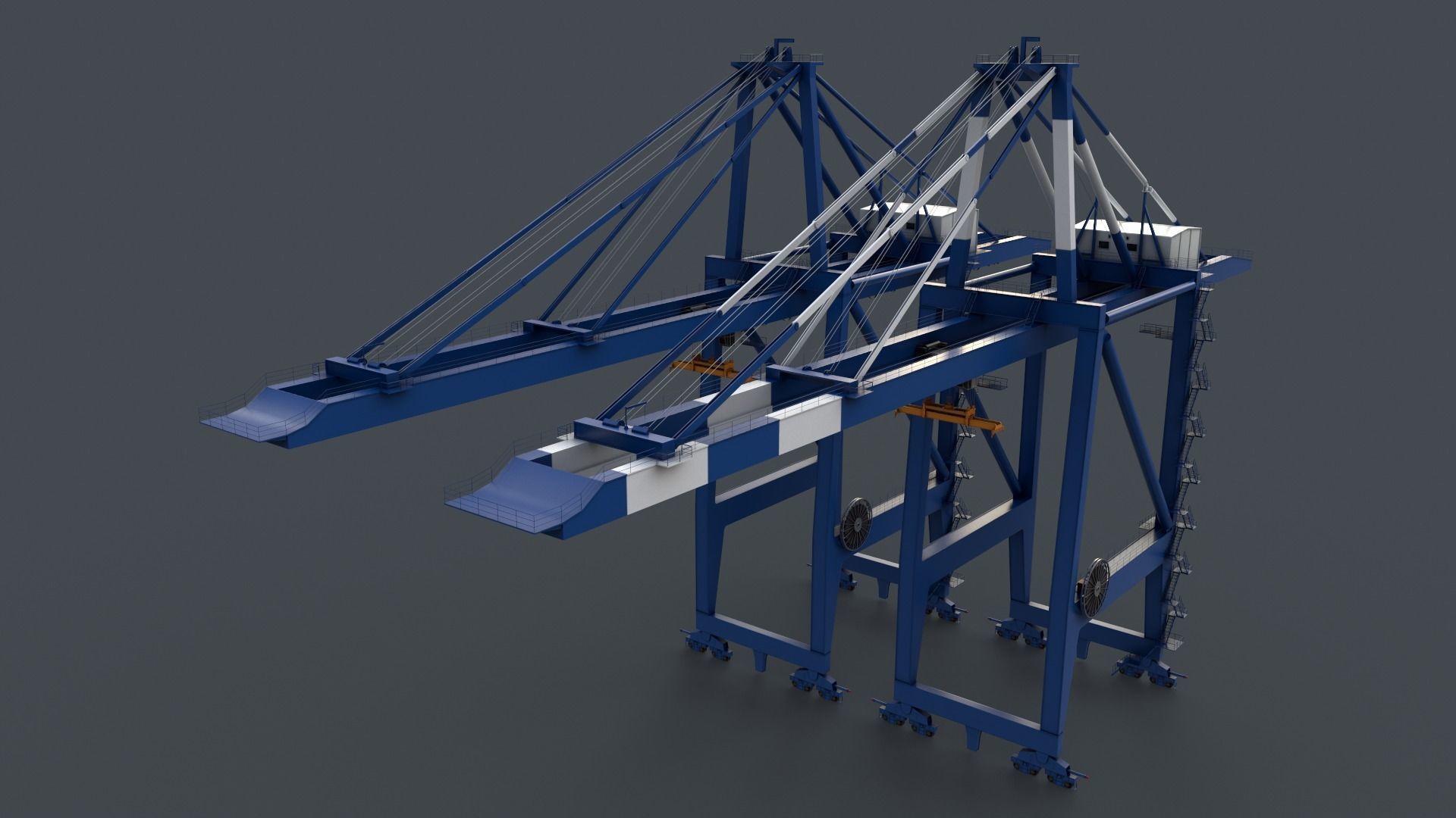 PBR Quayside Container Crane V2 - Multi color Pack 3D Model Collection_11
