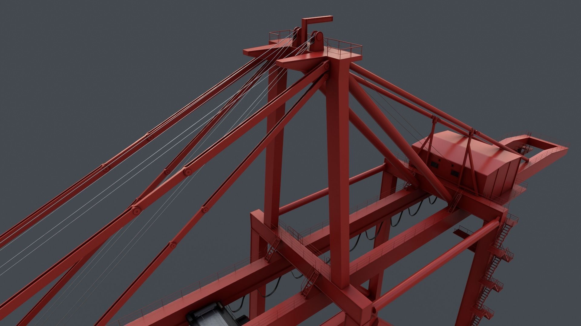 PBR Quayside Container Crane V2 - Multi color Pack 3D Model Collection_41