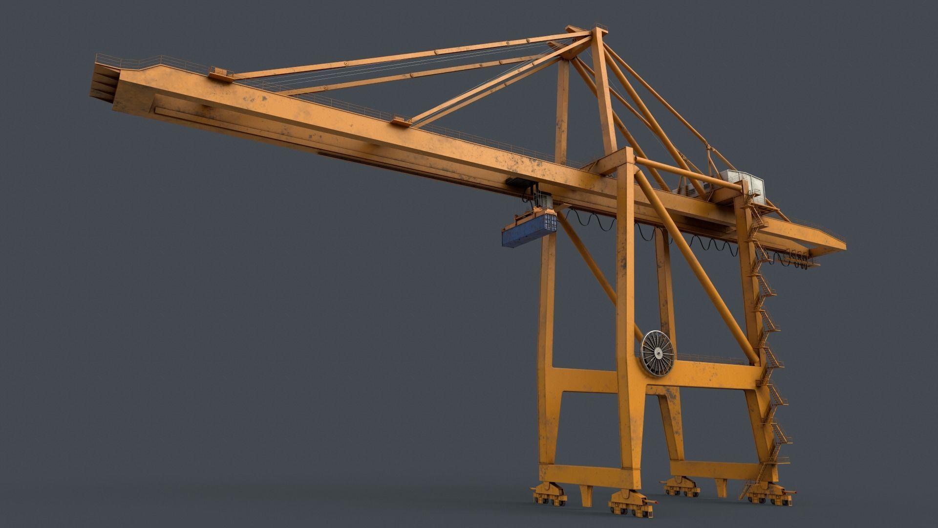 PBR Quayside Container Crane V2 - Multi color Pack 3D Model Collection_75
