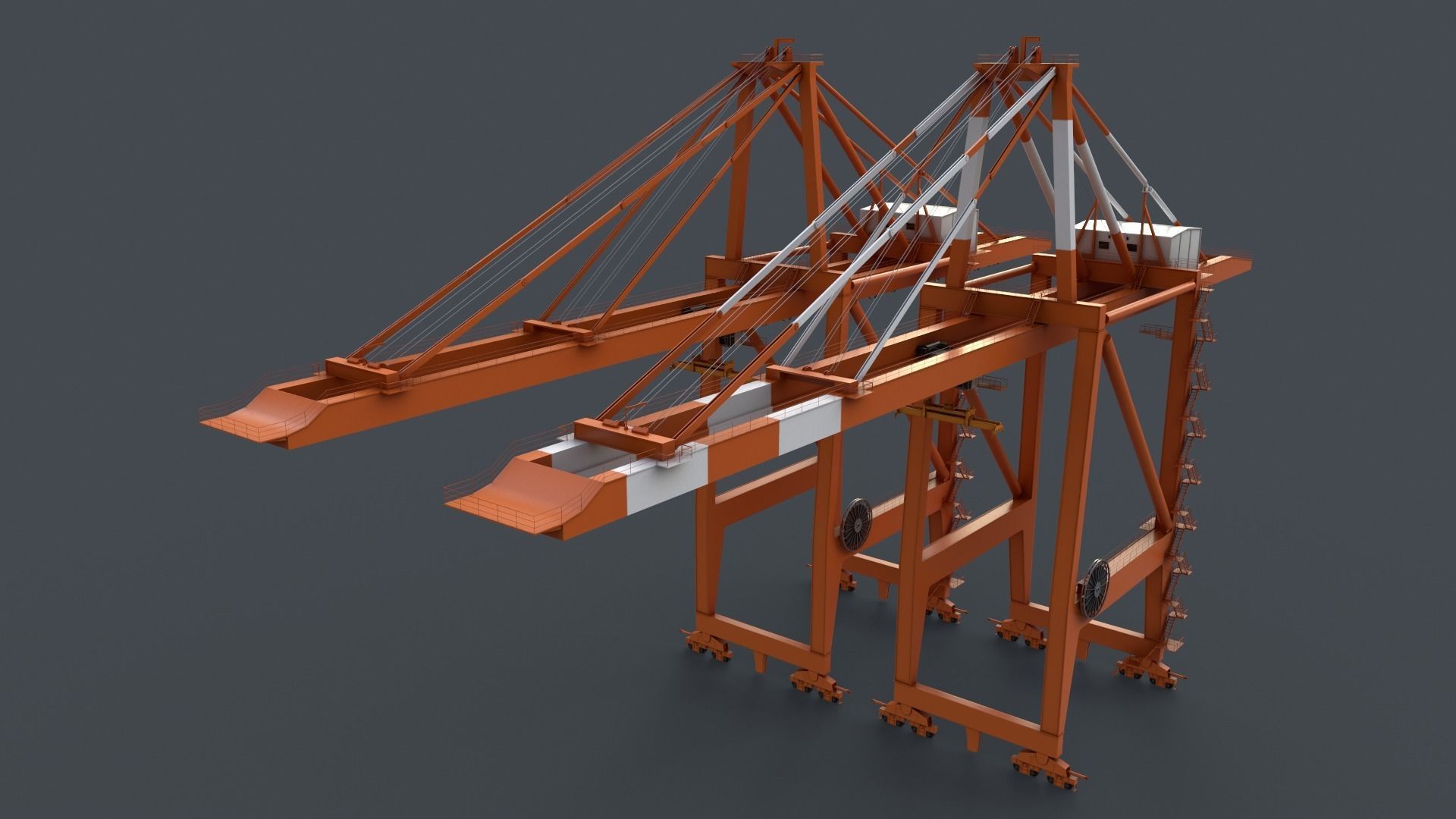 PBR Quayside Container Crane V2 - Multi color Pack 3D Model Collection_18
