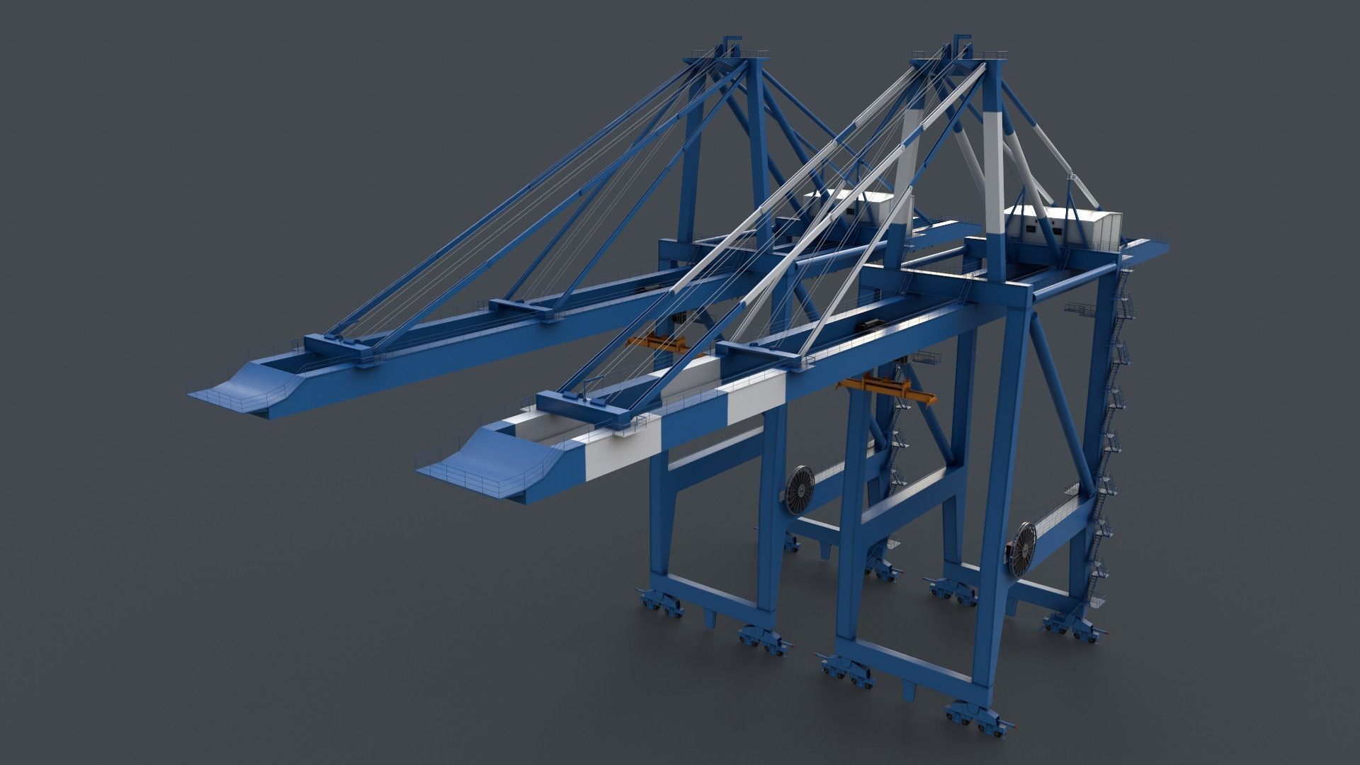 PBR Quayside Container Crane V2 - Multi color Pack 3D Model Collection_20