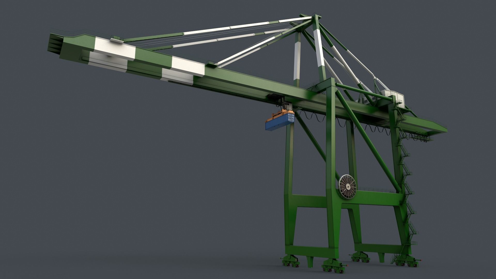 PBR Quayside Container Crane V2 - Multi color Pack 3D Model Collection_61