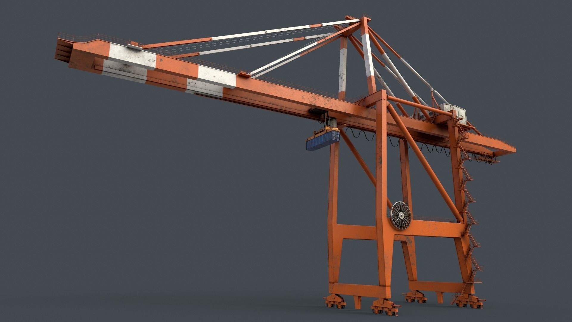 PBR Quayside Container Crane V2 - Multi color Pack 3D Model Collection_70