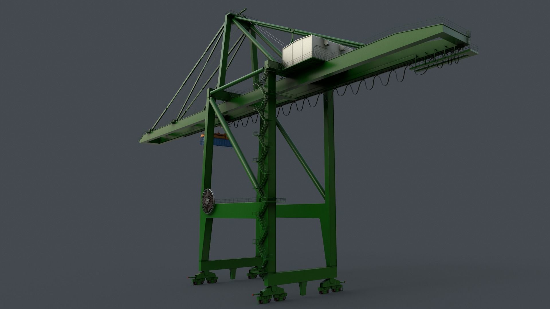 PBR Quayside Container Crane V2 - Multi color Pack 3D Model Collection_92