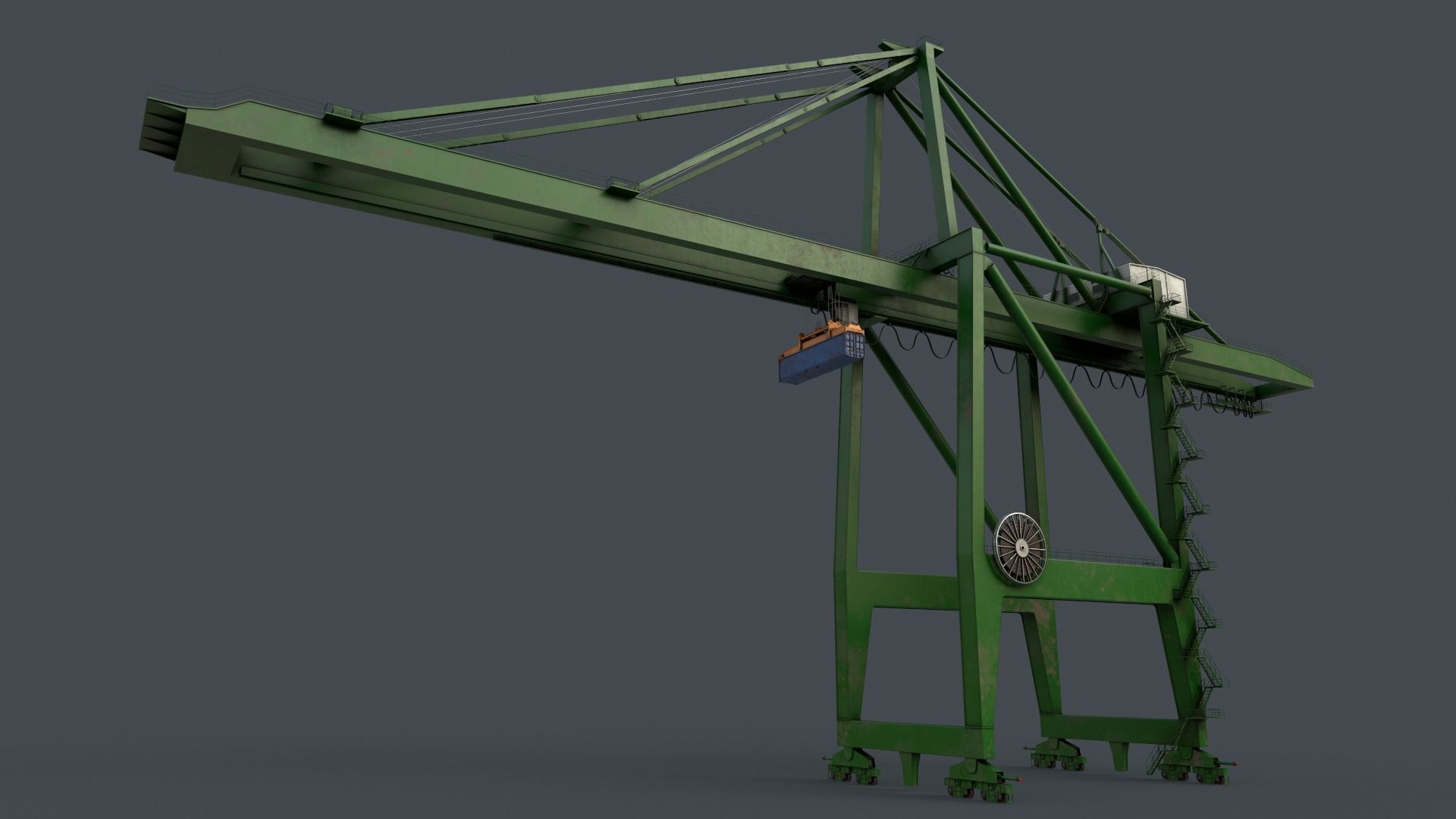PBR Quayside Container Crane V2 - Multi color Pack 3D Model Collection_59