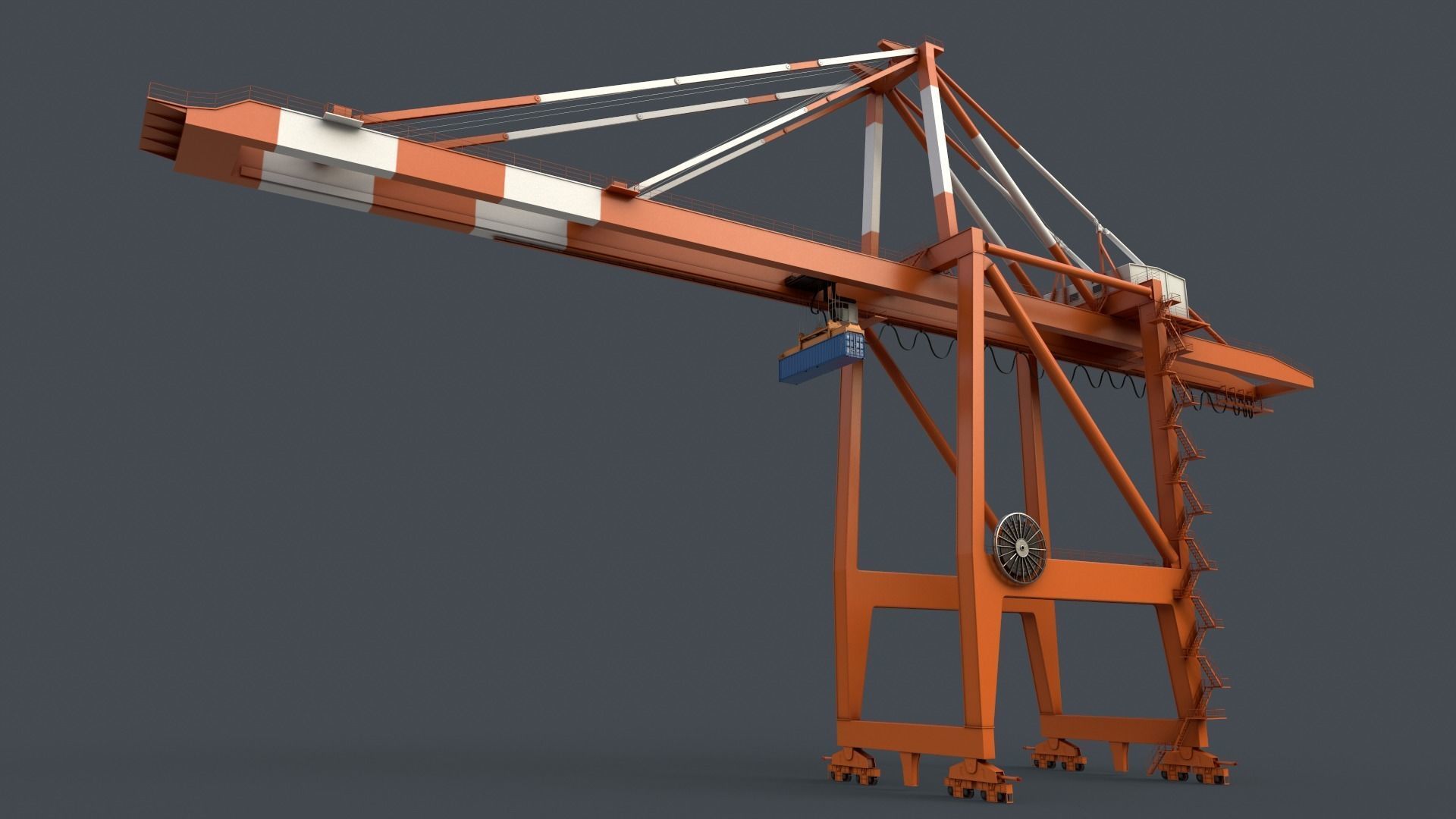 PBR Quayside Container Crane V2 - Multi color Pack 3D Model Collection_69