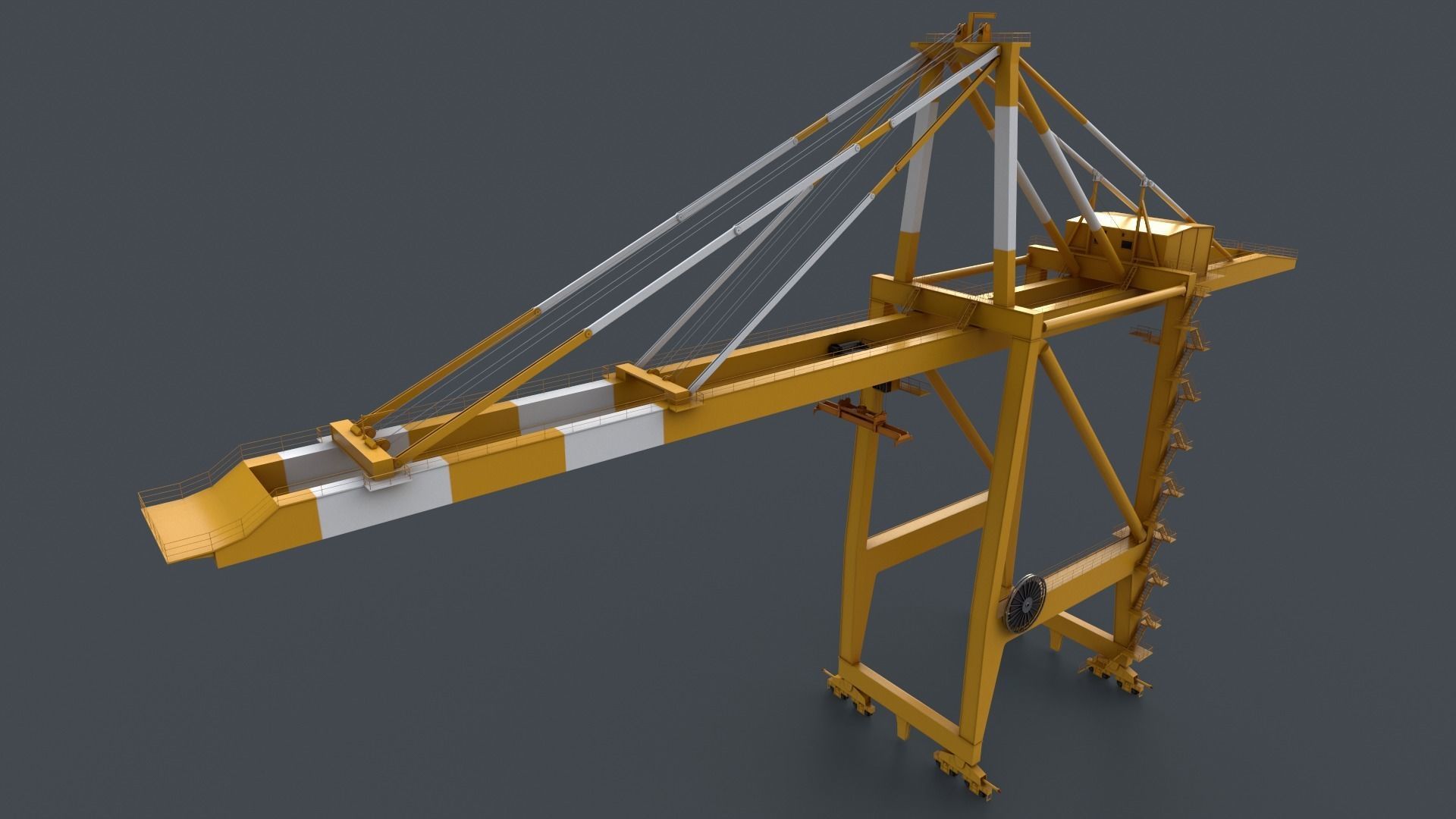 PBR Quayside Container Crane V2 - Multi color Pack 3D Model Collection_36