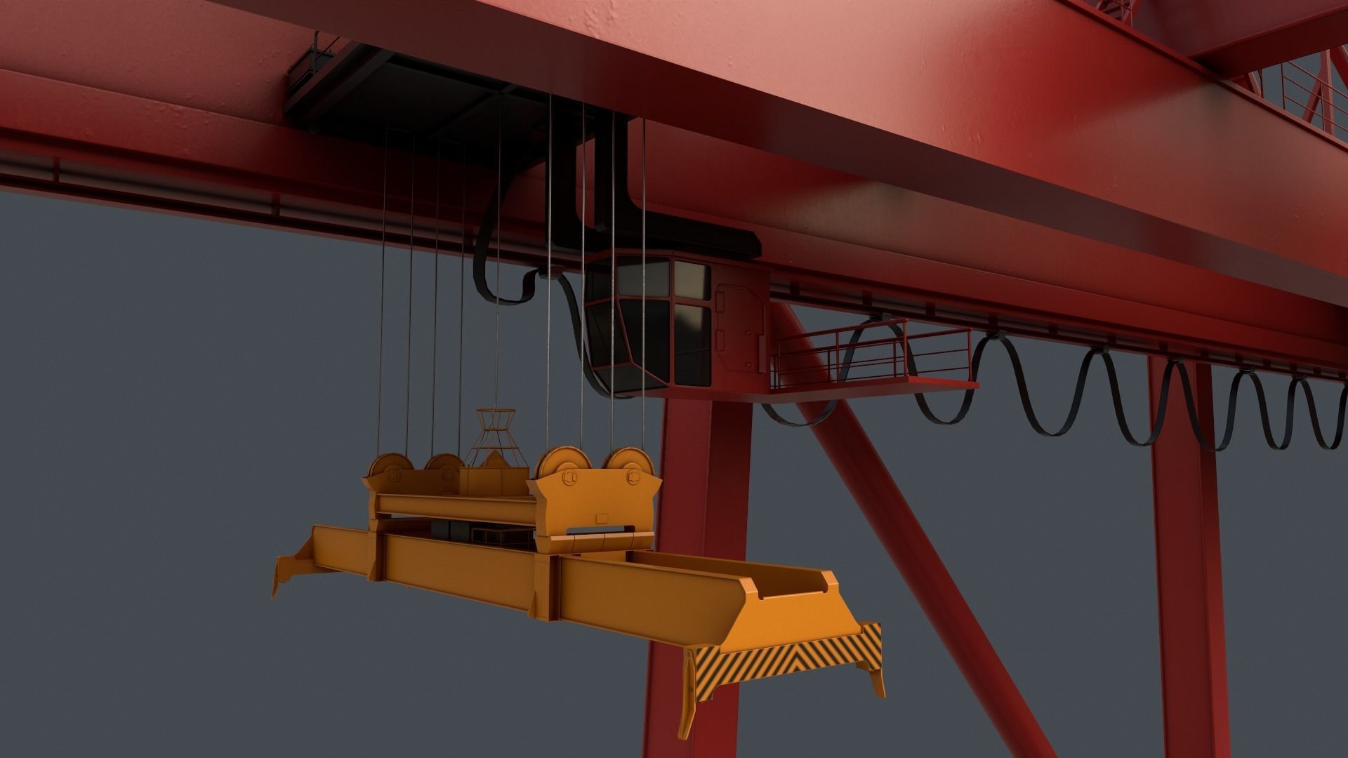PBR Quayside Container Crane V2 - Multi color Pack 3D Model Collection_44
