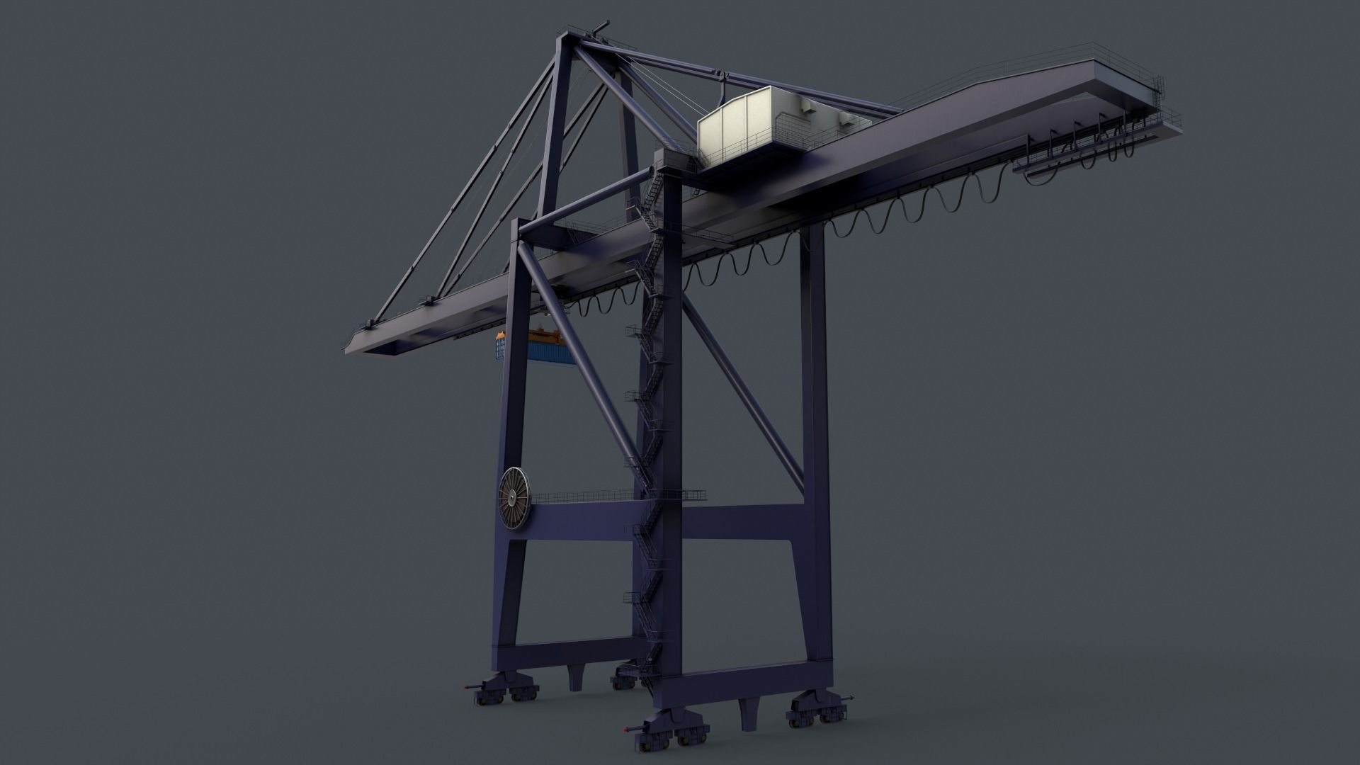 PBR Quayside Container Crane V2 - Multi color Pack 3D Model Collection_89