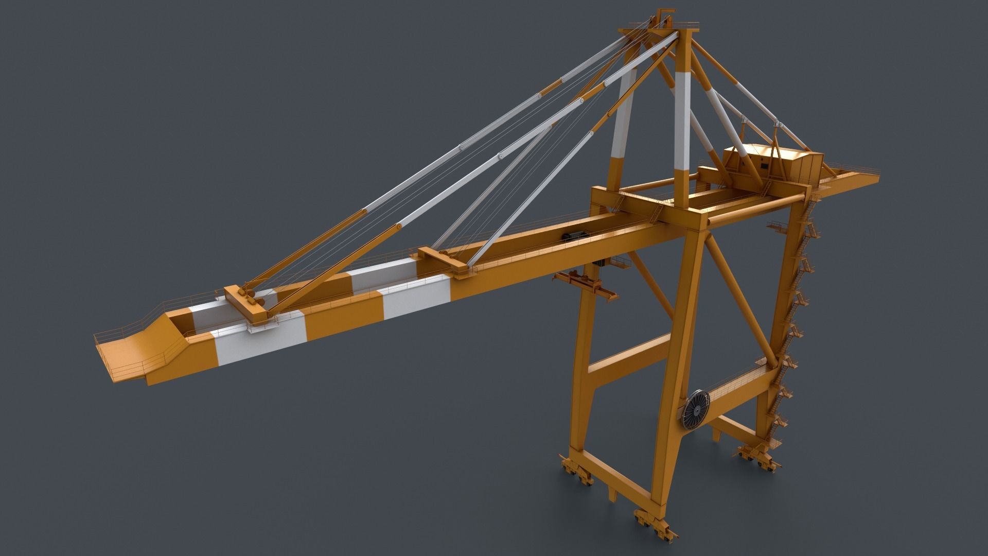 PBR Quayside Container Crane V2 - Multi color Pack 3D Model Collection_32