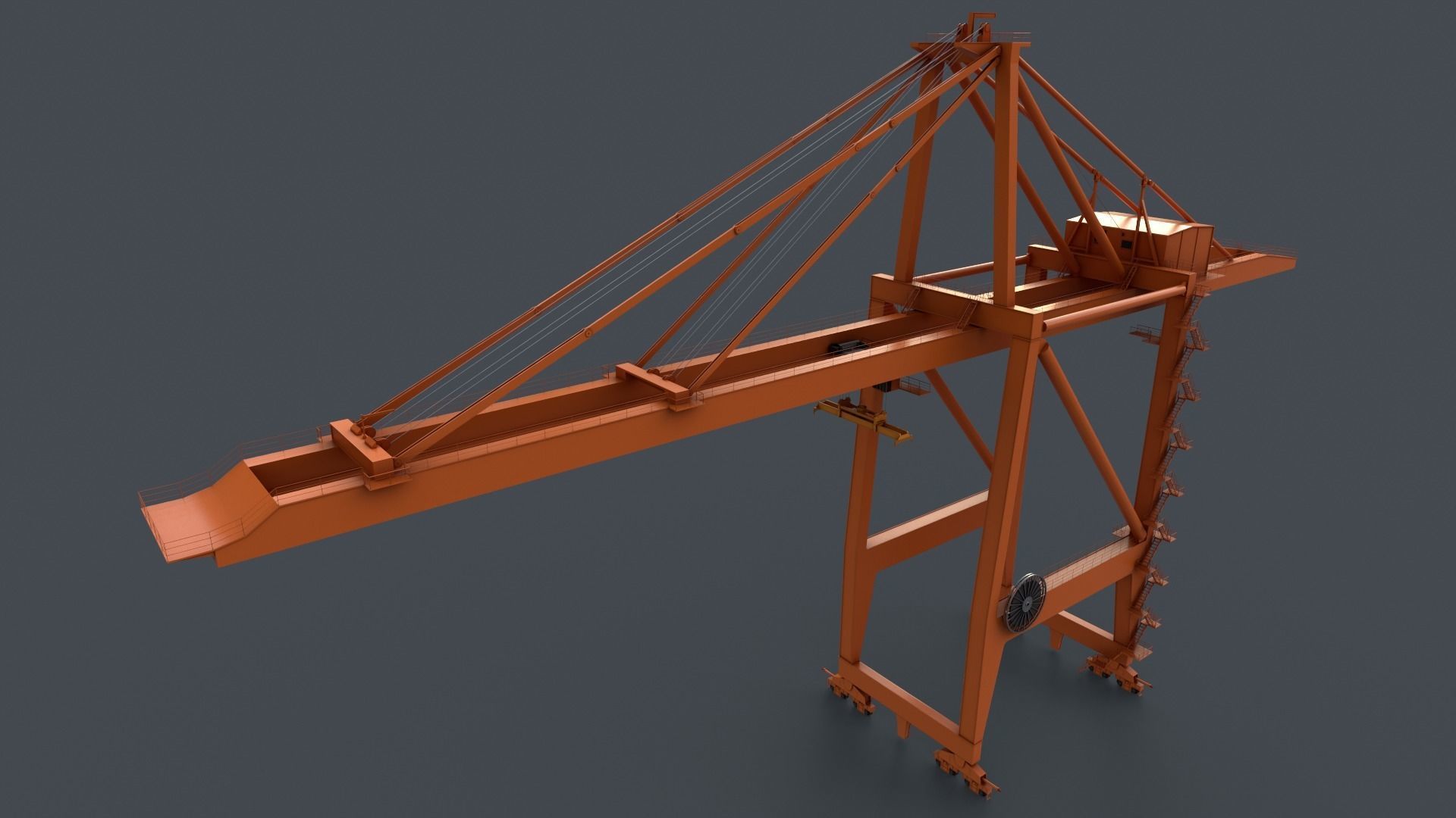 PBR Quayside Container Crane V2 - Multi color Pack 3D Model Collection_37