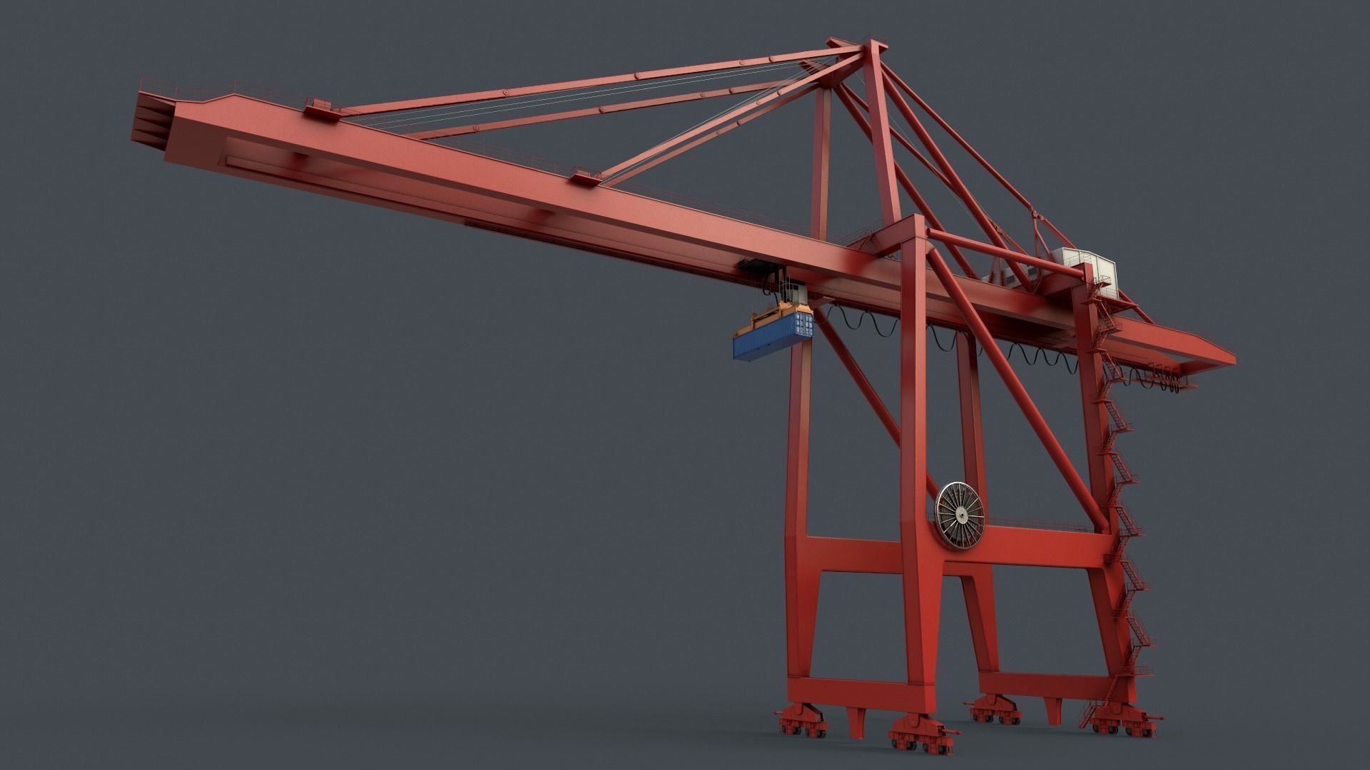 PBR Quayside Container Crane V2 - Multi color Pack 3D Model Collection_72