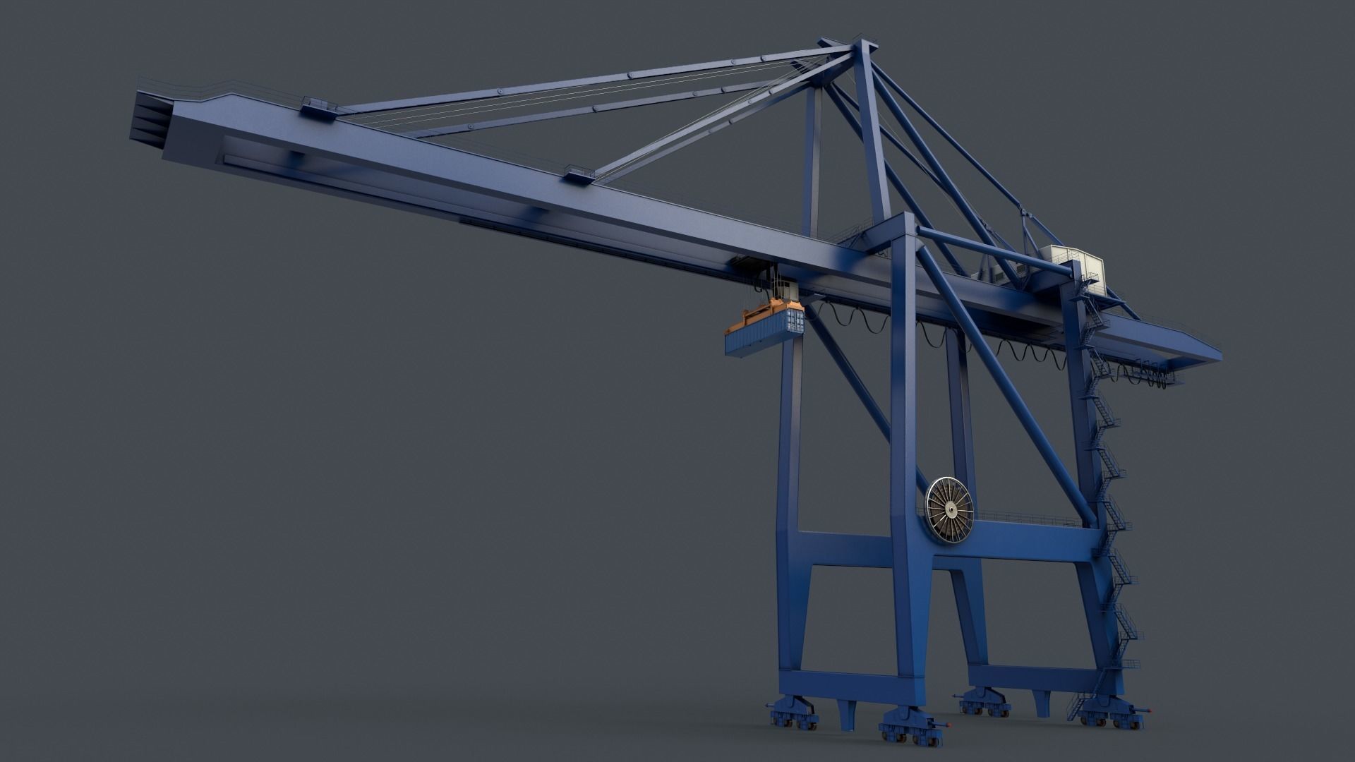 PBR Quayside Container Crane V2 - Multi color Pack 3D Model Collection_47