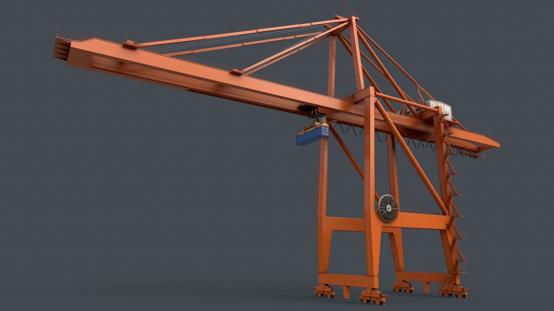 PBR Quayside Container Crane V2 - Multi color Pack 3D Model Collection_67