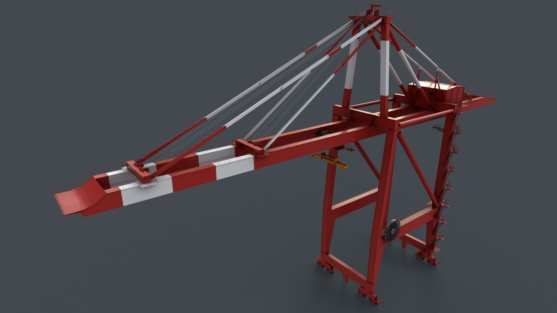 PBR Quayside Container Crane V2 - Multi color Pack 3D Model Collection_40