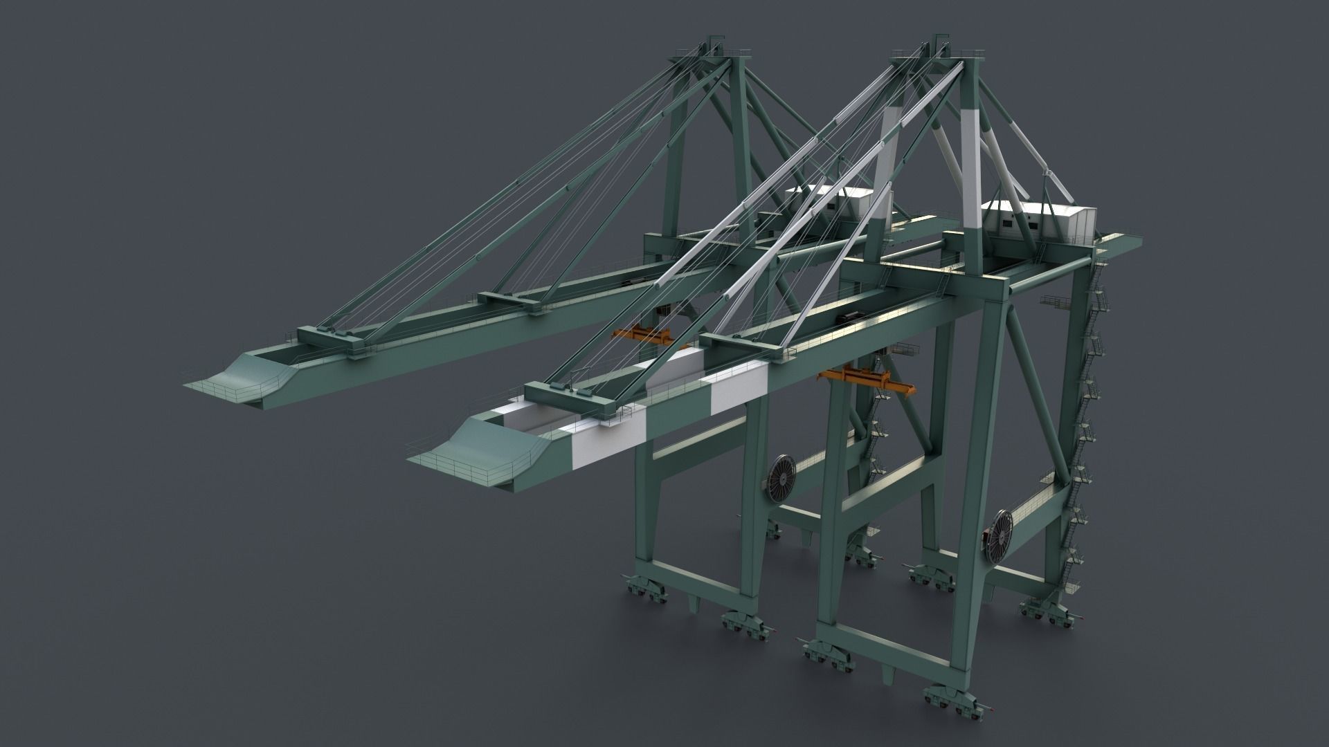 PBR Quayside Container Crane V2 - Multi color Pack 3D Model Collection_19