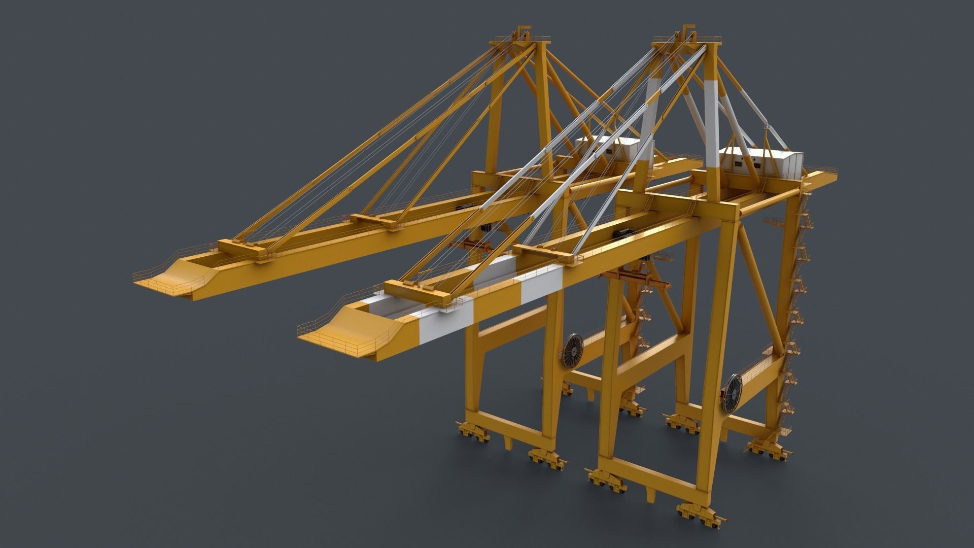PBR Quayside Container Crane V2 - Multi color Pack 3D Model Collection_13