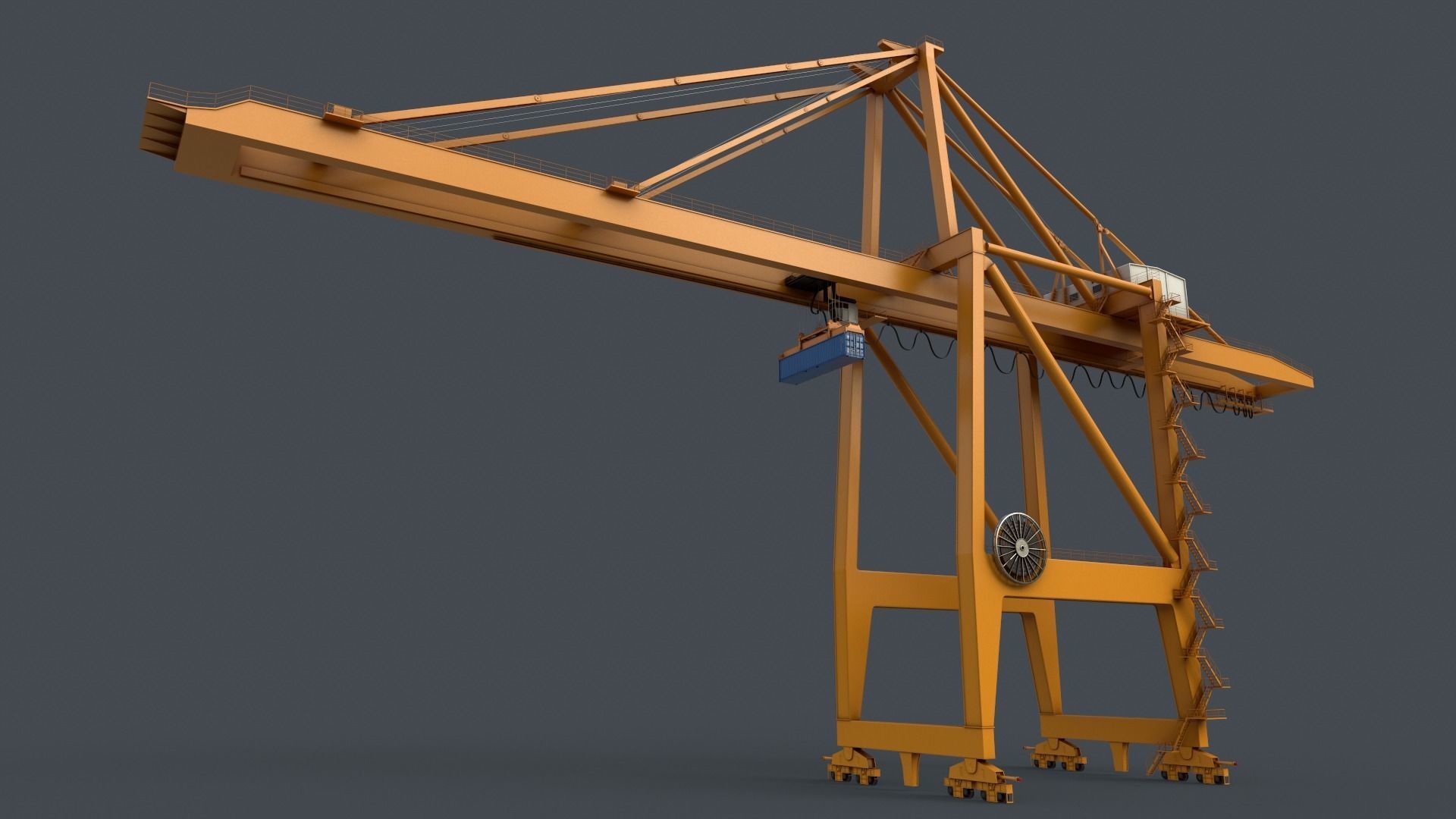 PBR Quayside Container Crane V2 - Multi color Pack 3D Model Collection_76