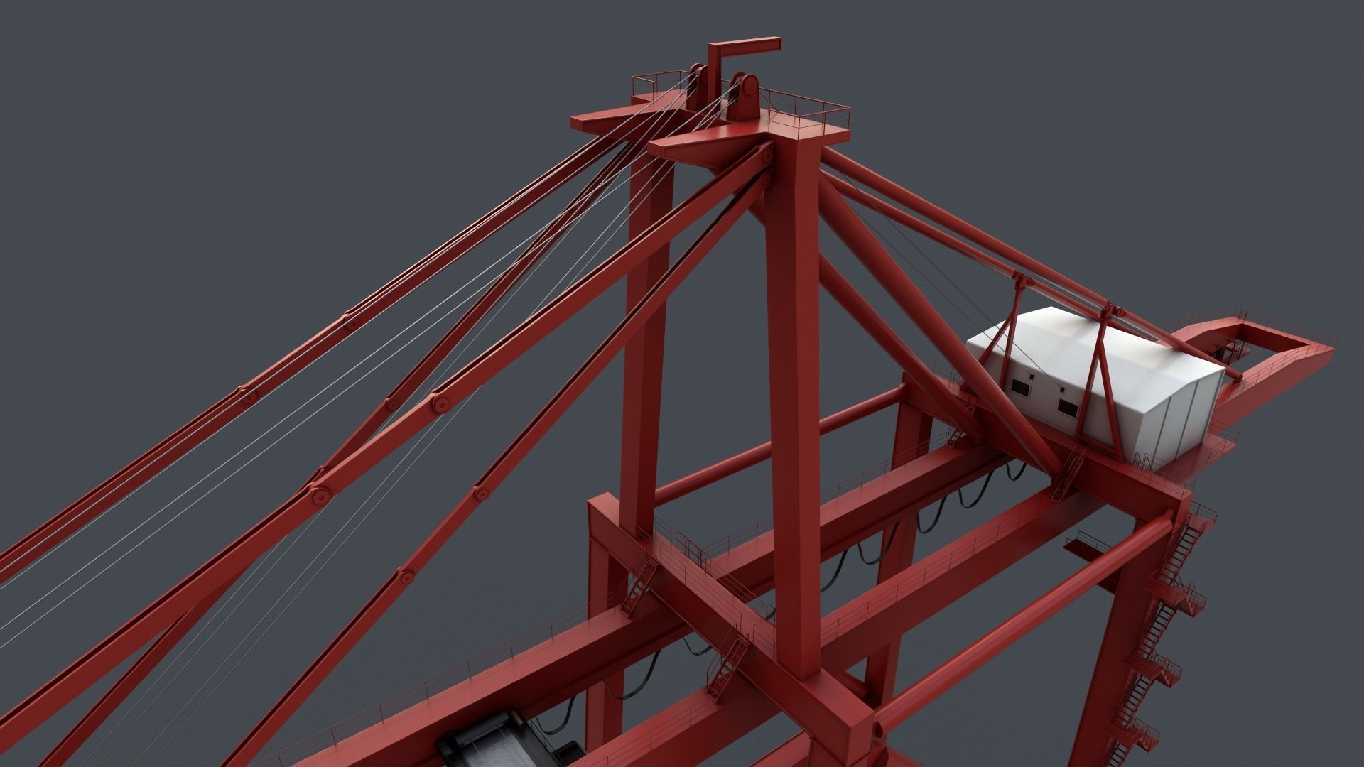 PBR Quayside Container Crane V2 - Multi color Pack 3D Model Collection_42