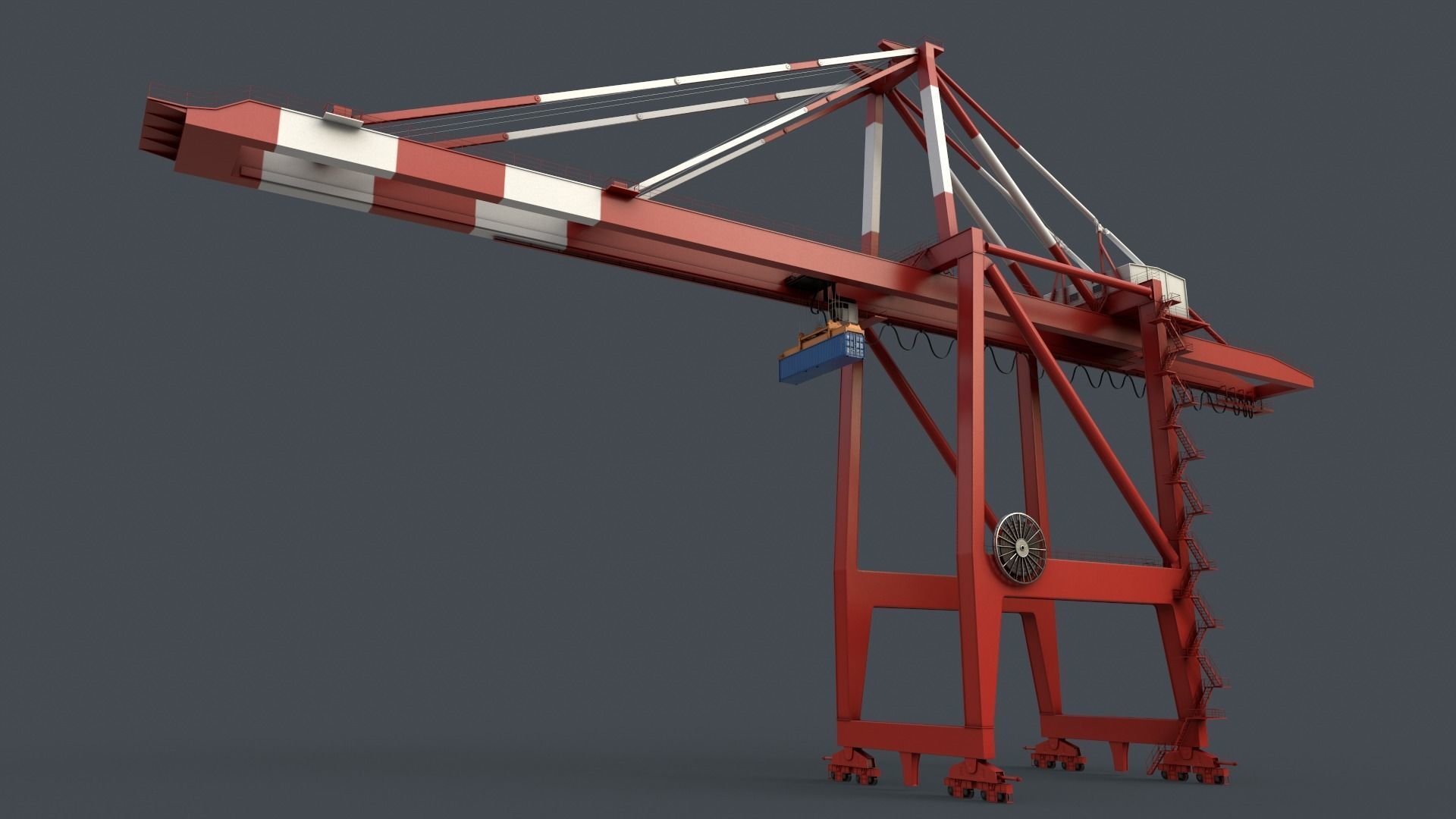 PBR Quayside Container Crane V2 - Multi color Pack 3D Model Collection_74