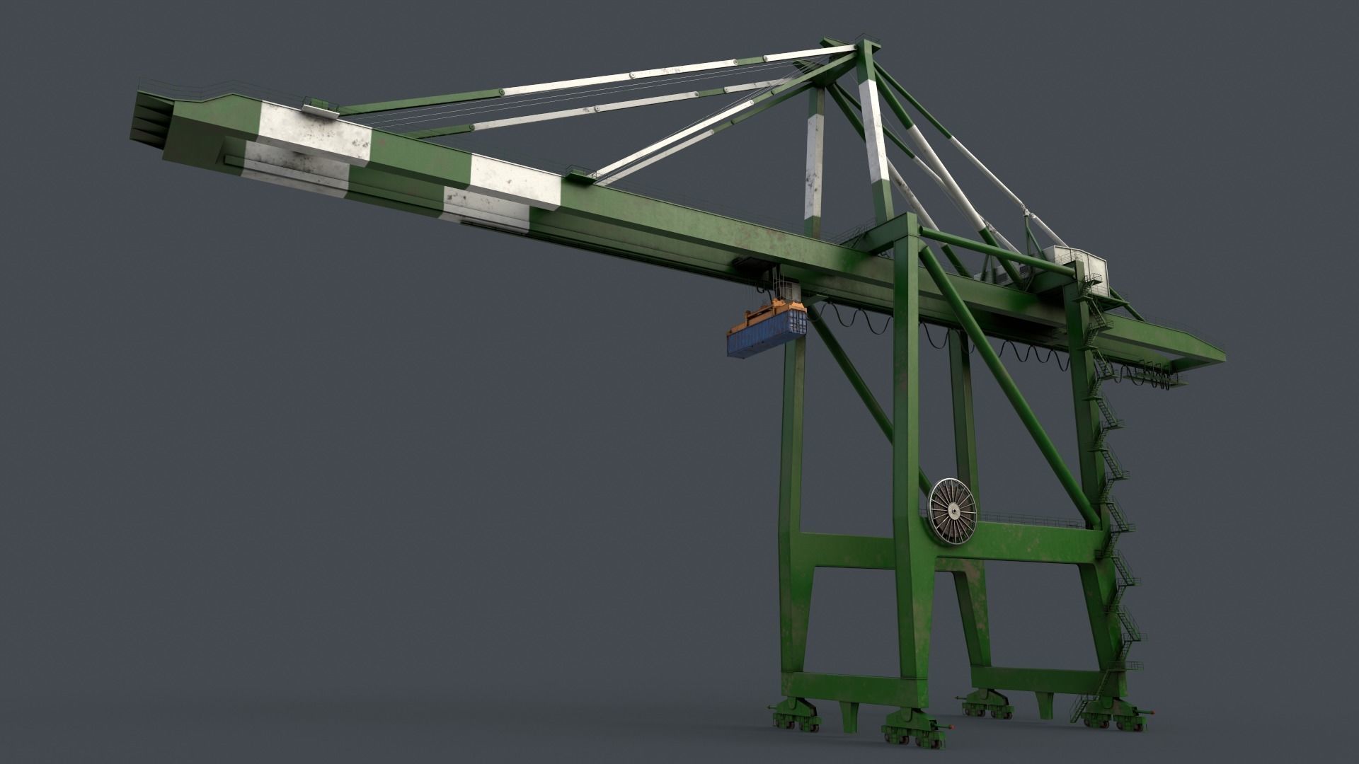 PBR Quayside Container Crane V2 - Multi color Pack 3D Model Collection_62
