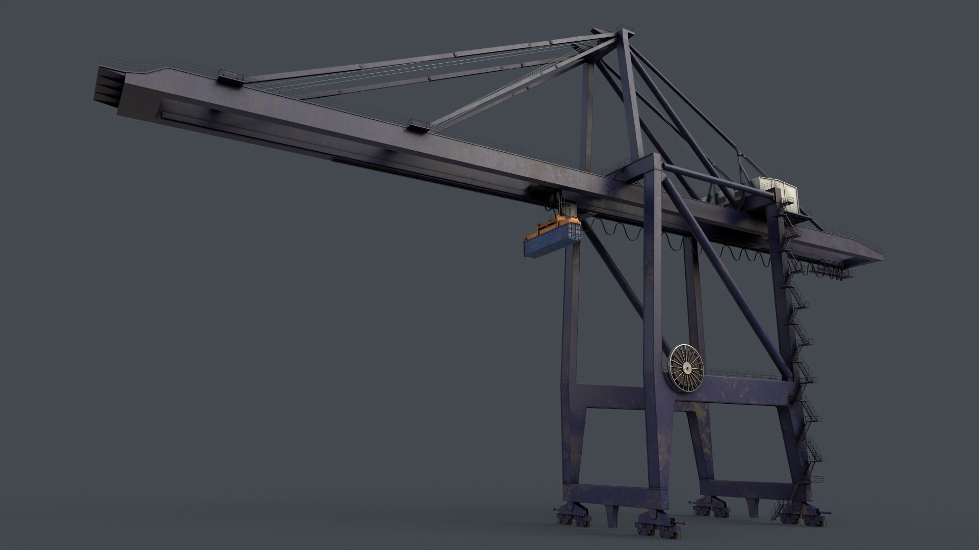 PBR Quayside Container Crane V2 - Multi color Pack 3D Model Collection_52