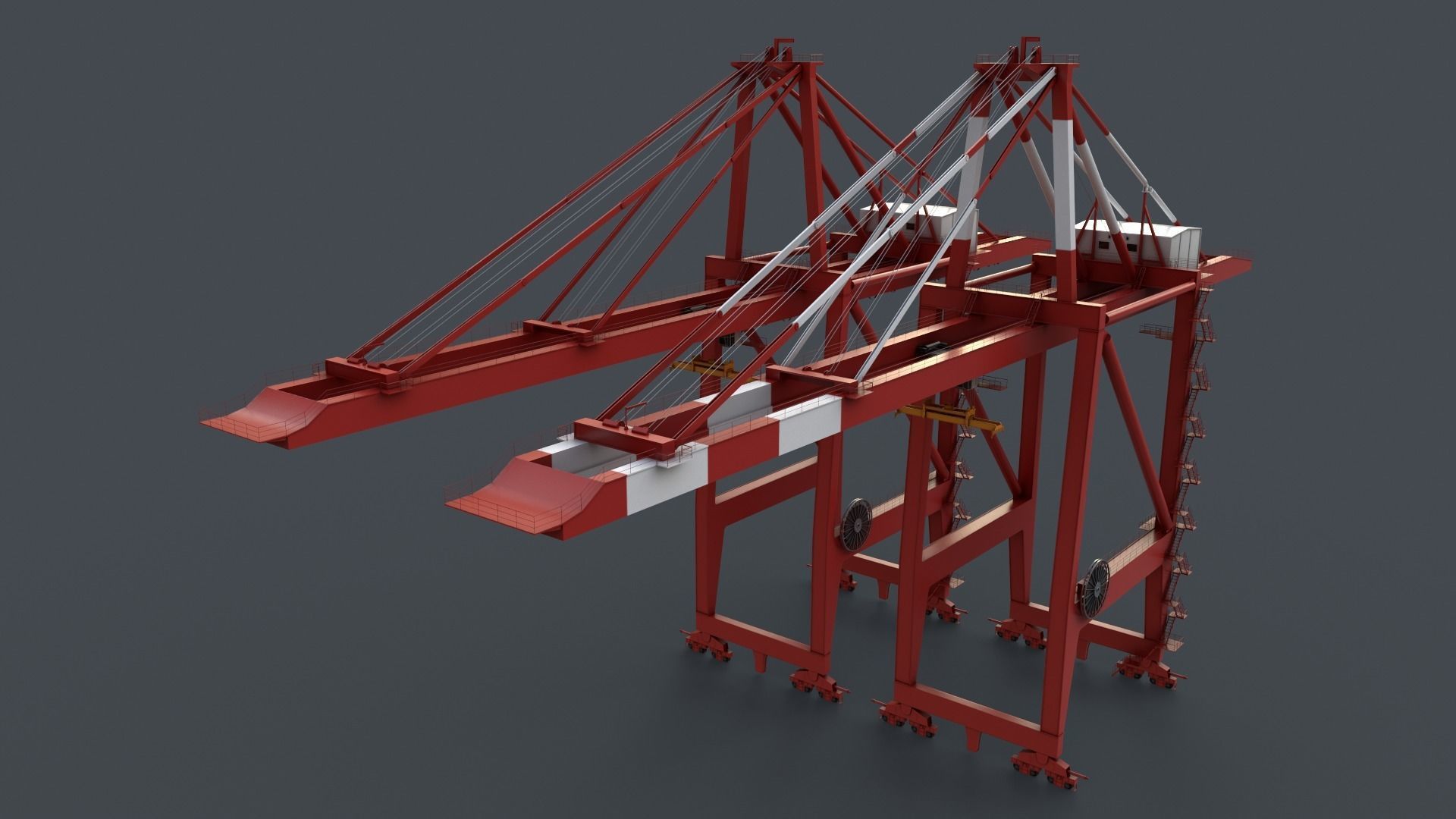 PBR Quayside Container Crane V2 - Multi color Pack 3D Model Collection_15