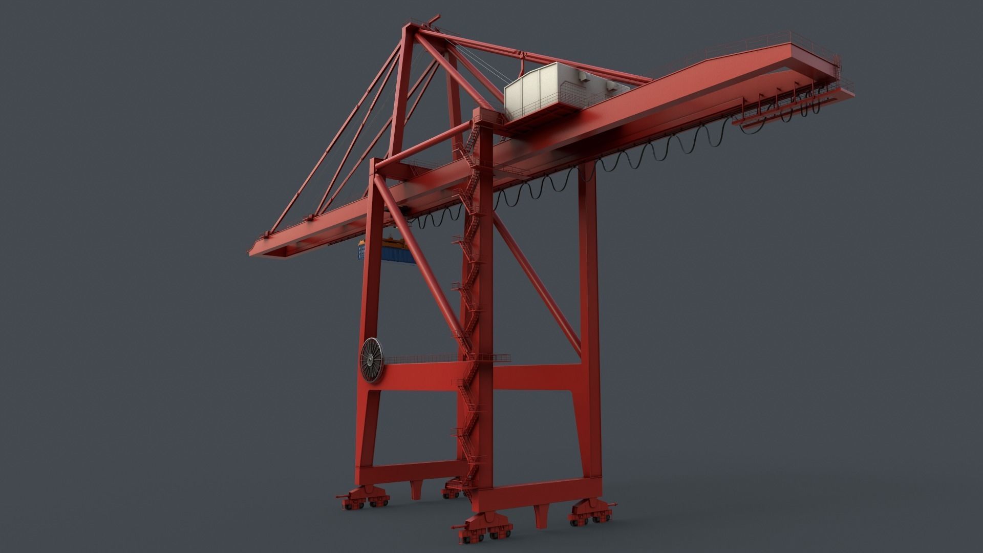 PBR Quayside Container Crane V2 - Multi color Pack 3D Model Collection_95
