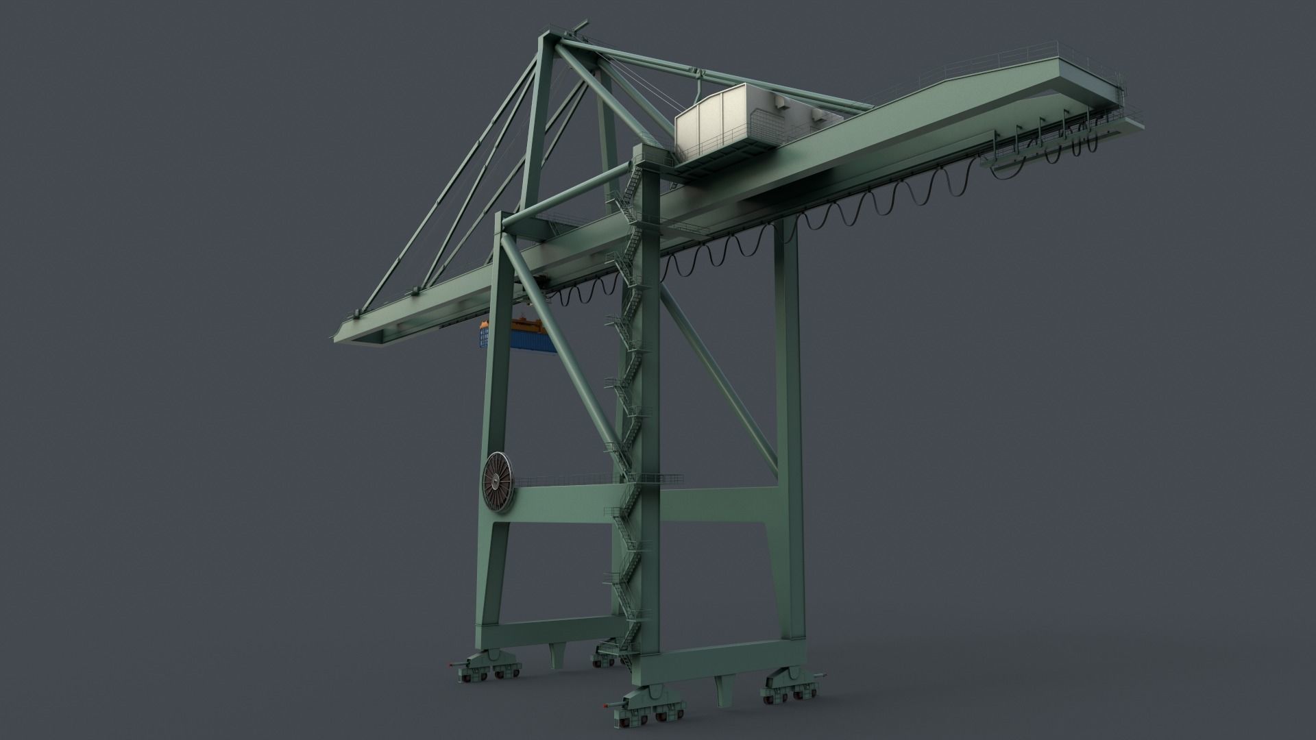 PBR Quayside Container Crane V2 - Multi color Pack 3D Model Collection_93