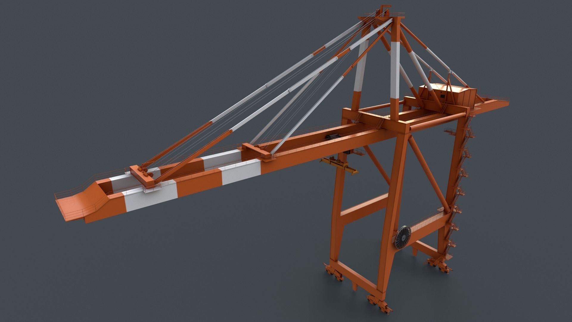 PBR Quayside Container Crane V2 - Multi color Pack 3D Model Collection_38