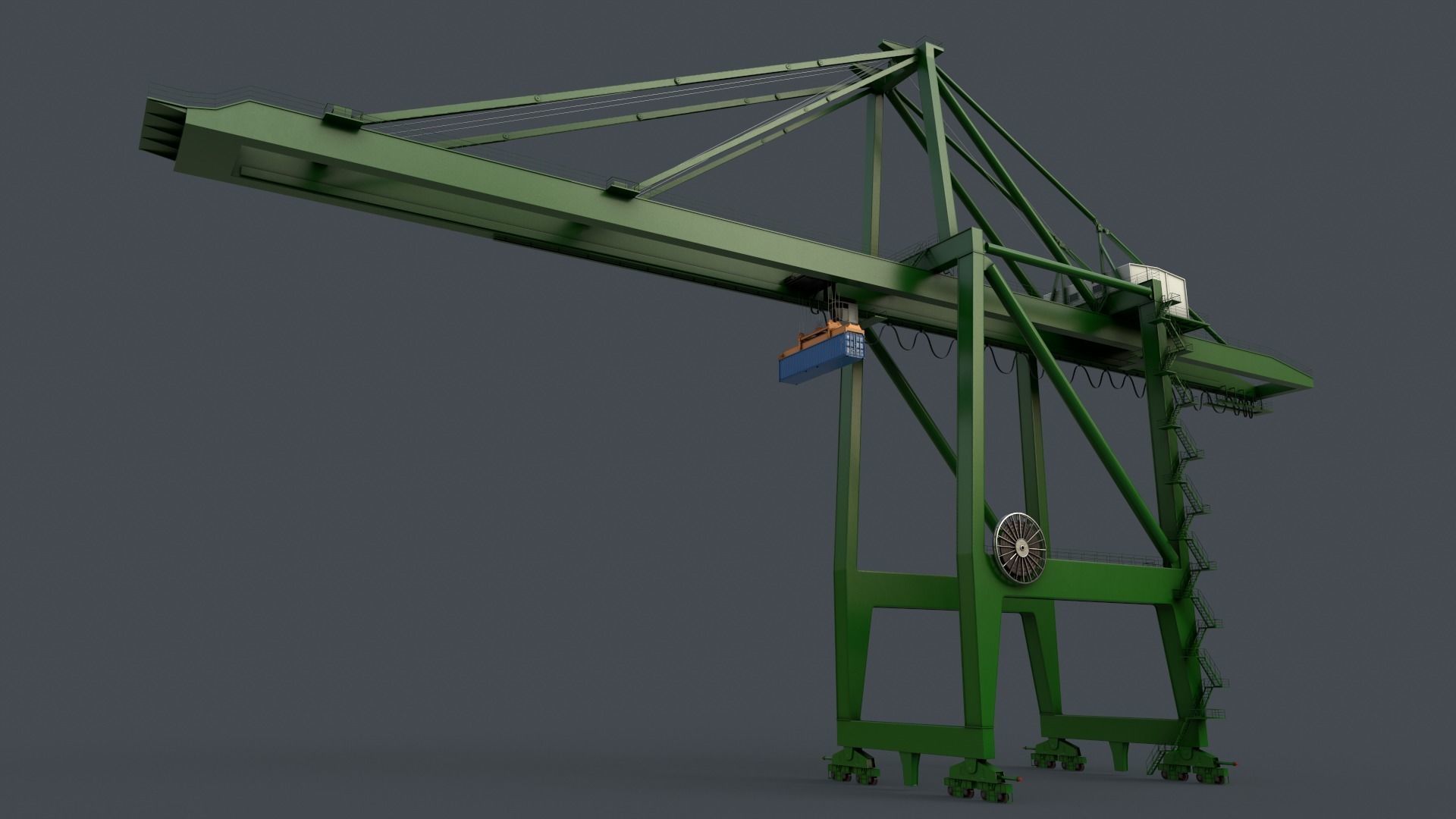 PBR Quayside Container Crane V2 - Multi color Pack 3D Model Collection_60