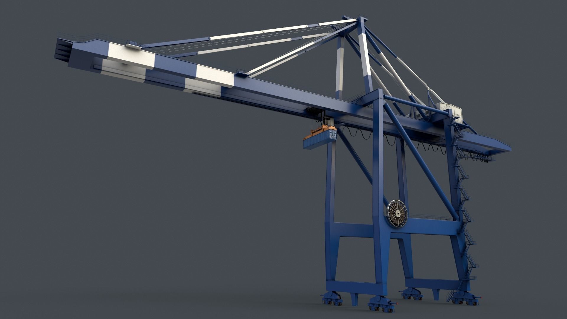 PBR Quayside Container Crane V2 - Multi color Pack 3D Model Collection_49