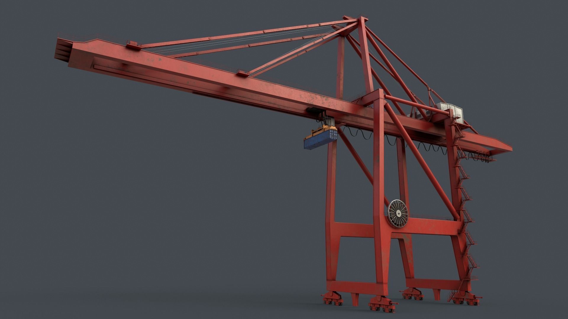 PBR Quayside Container Crane V2 - Multi color Pack 3D Model Collection_71