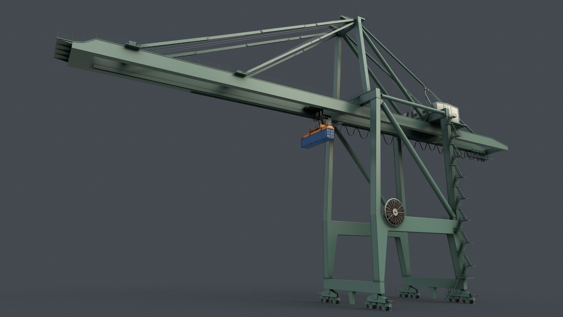 PBR Quayside Container Crane V2 - Multi color Pack 3D Model Collection_63