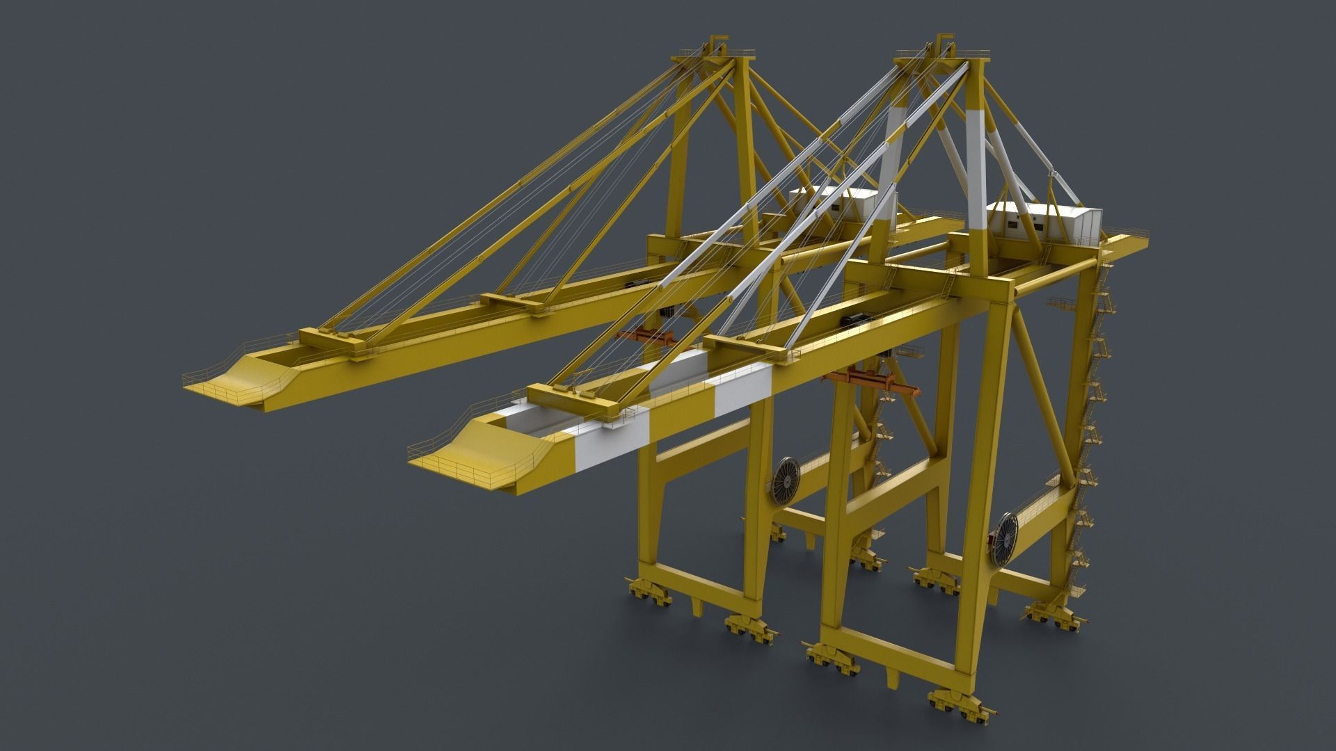 PBR Quayside Container Crane V2 - Multi color Pack 3D Model Collection_17