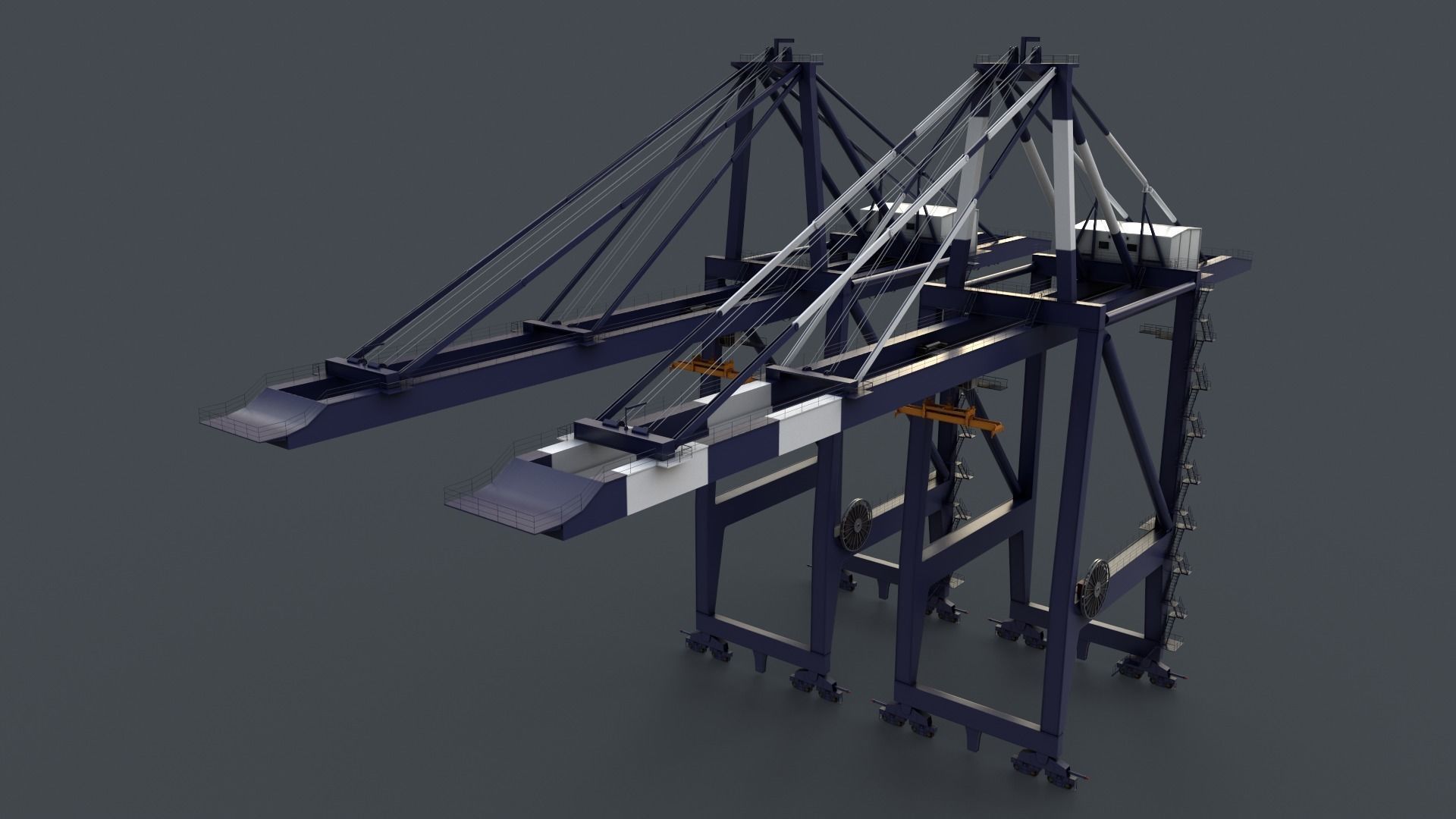 PBR Quayside Container Crane V2 - Multi color Pack 3D Model Collection_14