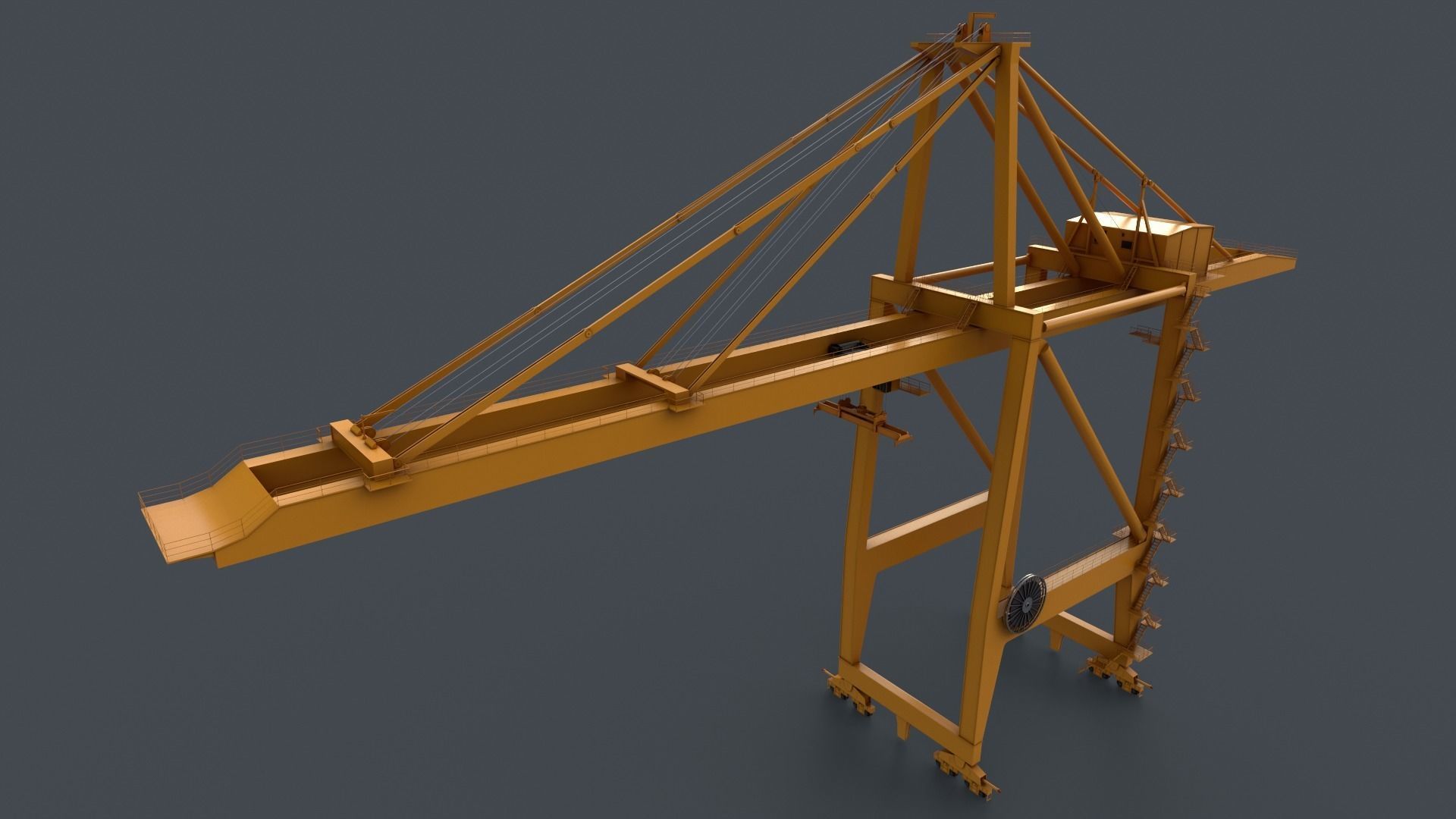 PBR Quayside Container Crane V2 - Multi color Pack 3D Model Collection_31